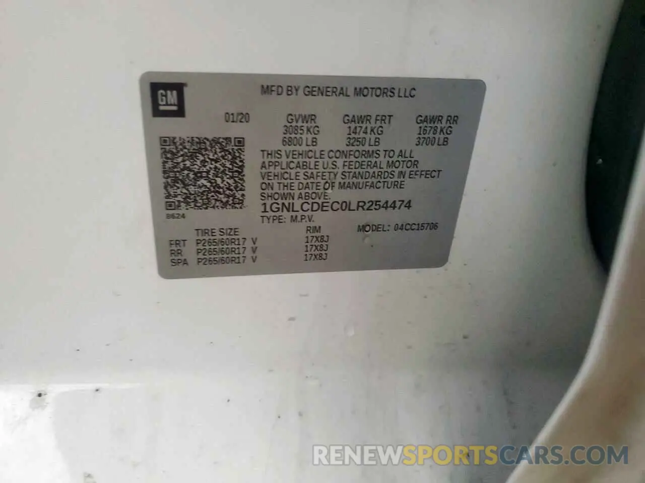 13 Фотография поврежденного автомобиля 1GNLCDEC0LR254474 CHEVROLET TAHOE 2020