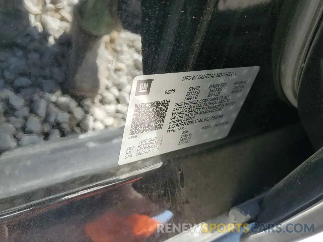 14 Фотография поврежденного автомобиля 1GNSKBKC4LR275254 CHEVROLET TAHOE 2020