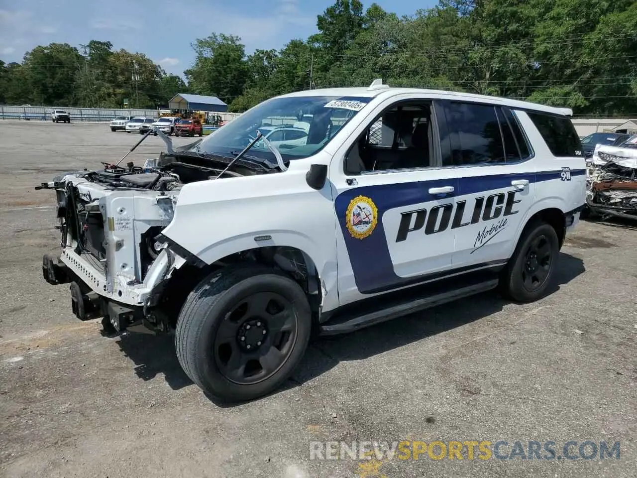 1 Photograph of a damaged car 1GNSCLED3MR458377 CHEVROLET TAHOE 2021