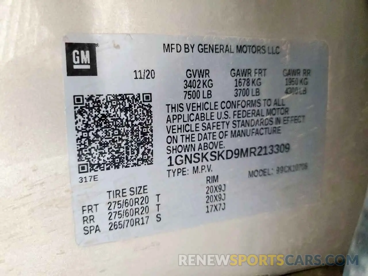 14 Photograph of a damaged car 1GNSKSKD9MR213309 CHEVROLET TAHOE 2021