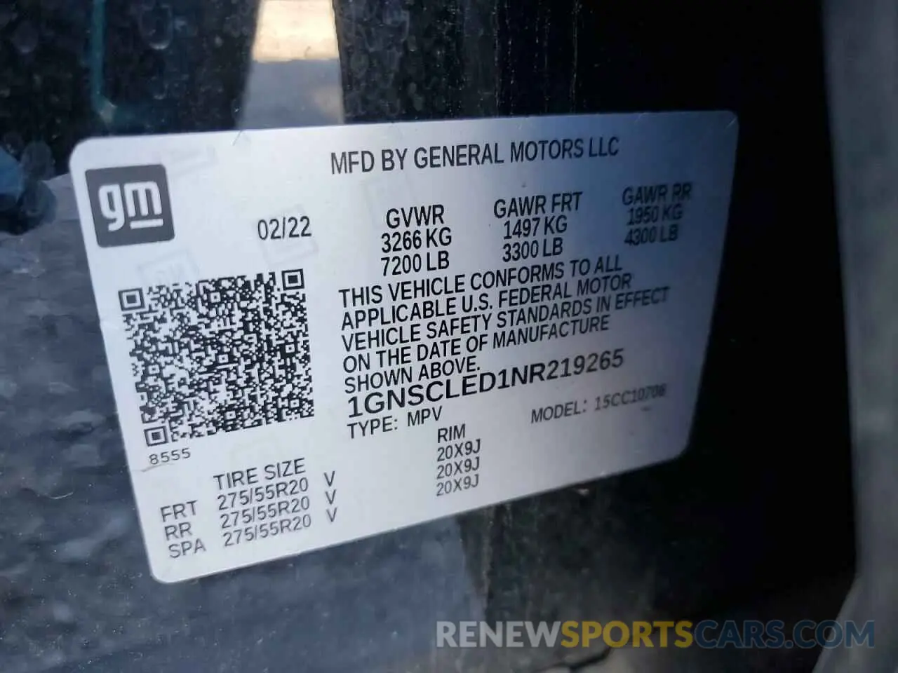 13 Фотография поврежденного автомобиля 1GNSCLED1NR219265 CHEVROLET TAHOE 2022