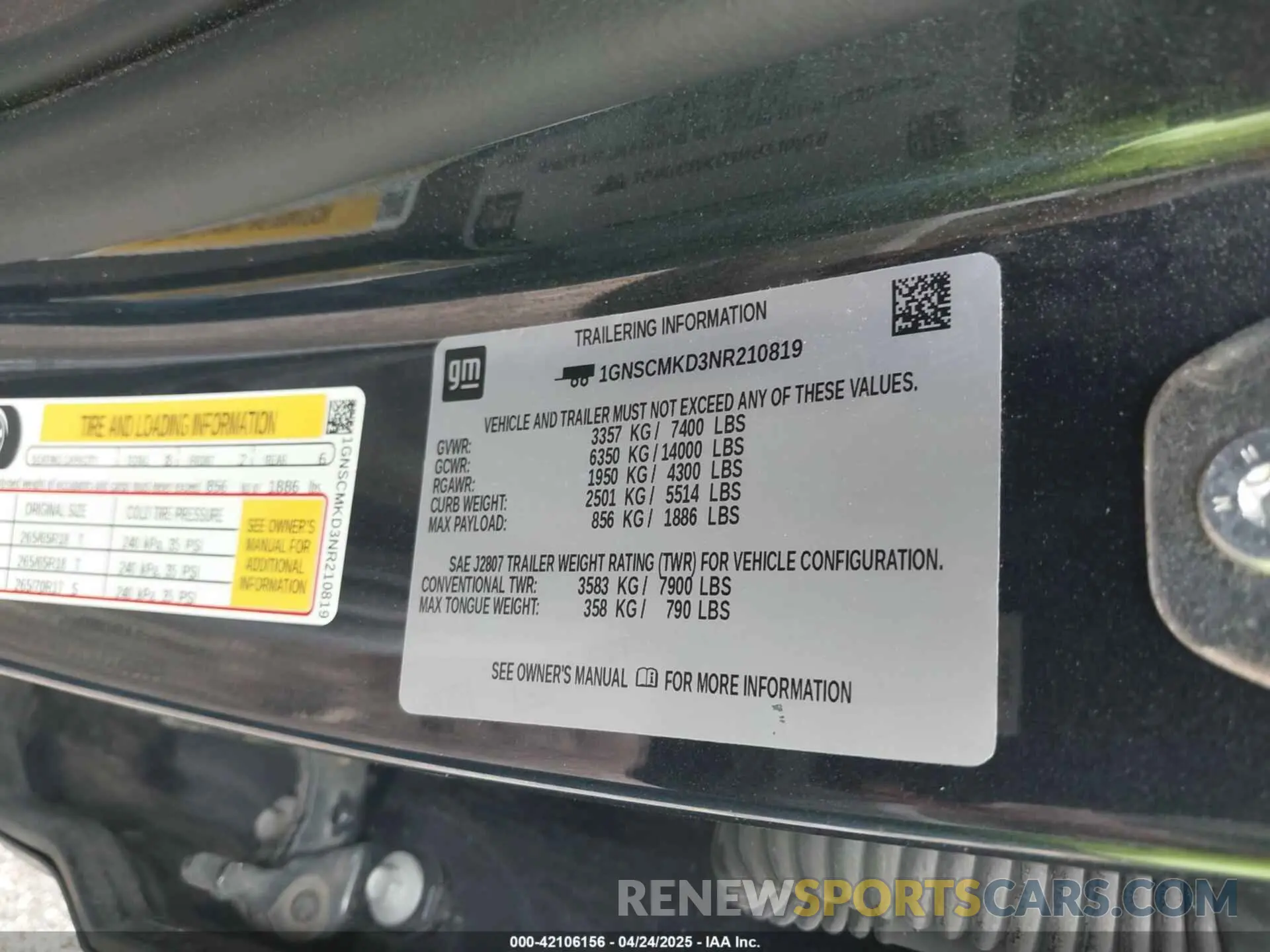 9 Photograph of a damaged car 1GNSCMKD3NR210819 CHEVROLET TAHOE 2022
