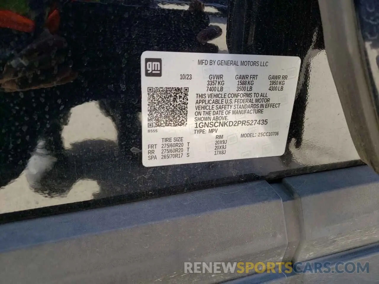 16 Фотография поврежденного автомобиля 1GNSCNKD2PR527435 CHEVROLET TAHOE 2023