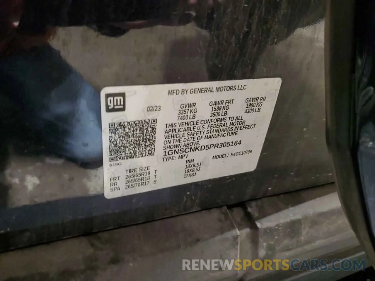 13 Фотография поврежденного автомобиля 1GNSCNKD5PR305164 CHEVROLET TAHOE 2023