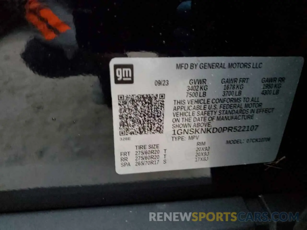 14 Фотография поврежденного автомобиля 1GNSKNKD0PR522107 CHEVROLET TAHOE 2023