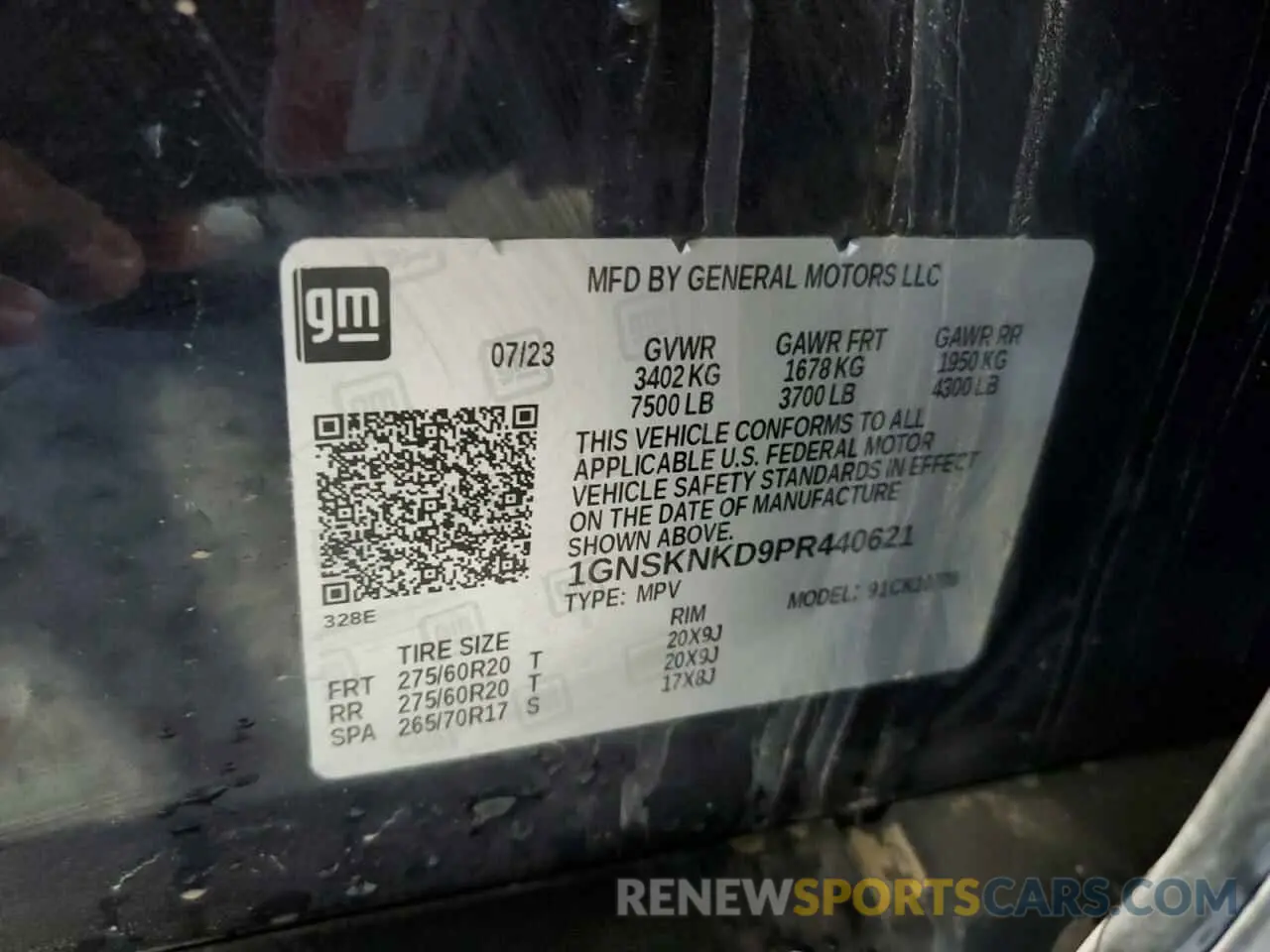 13 Photograph of a damaged car 1GNSKNKD9PR440621 CHEVROLET TAHOE 2023