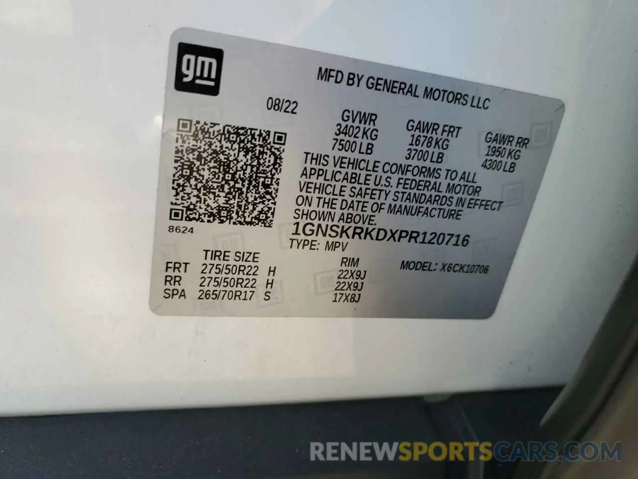 12 Фотография поврежденного автомобиля 1GNSKRKDXPR120716 CHEVROLET TAHOE 2023