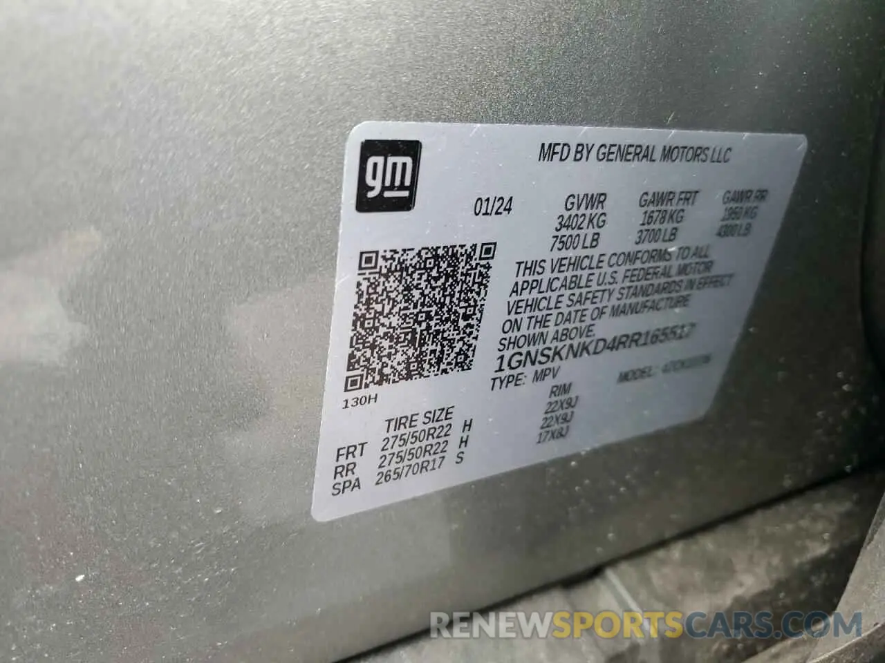 14 Фотография поврежденного автомобиля 1GNSKNKD4RR165517 CHEVROLET TAHOE 2024