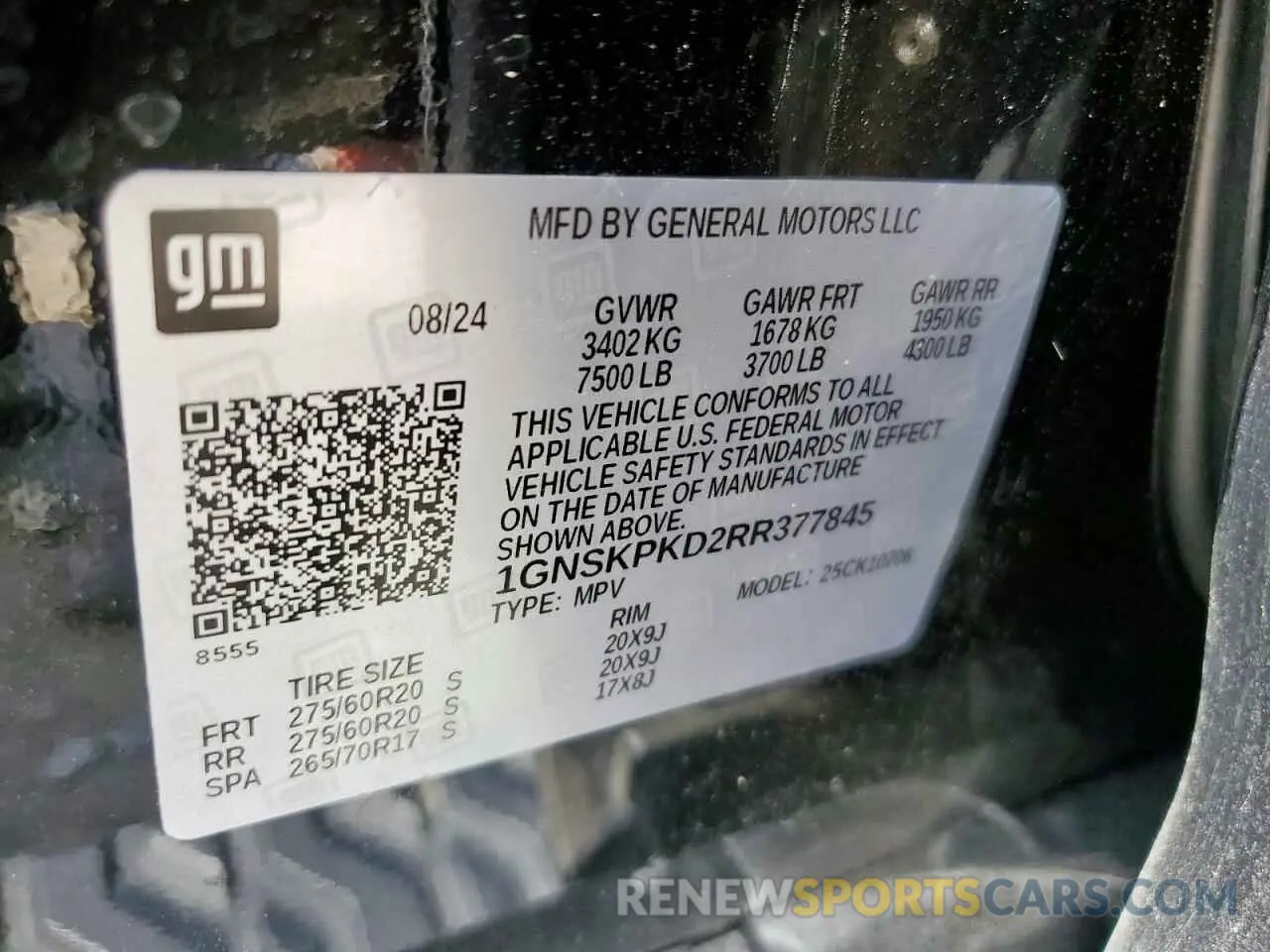 12 Photograph of a damaged car 1GNSKPKD2RR377845 CHEVROLET TAHOE 2024