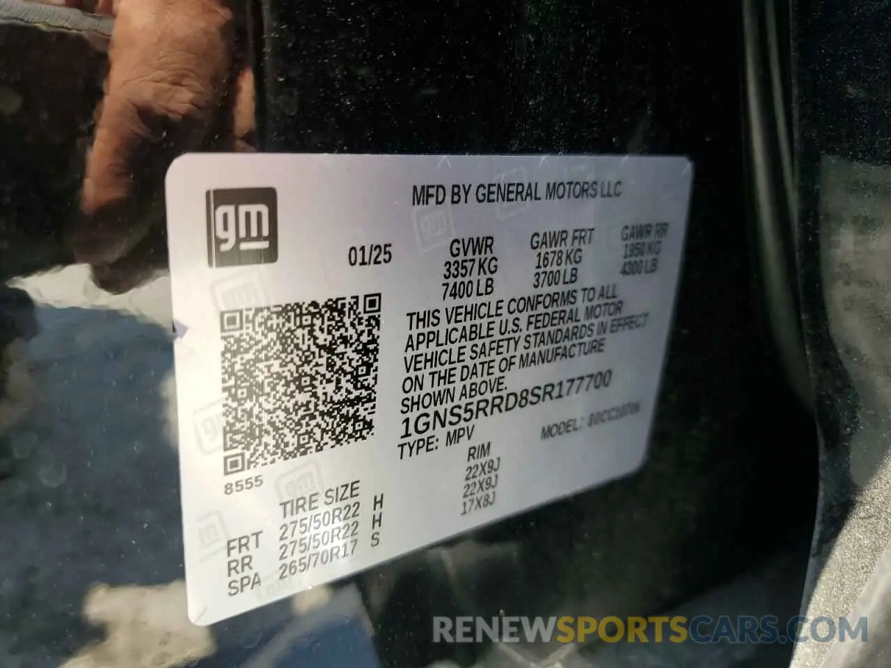 14 Photograph of a damaged car 1GNS5RRD8SR177700 CHEVROLET TAHOE 2025