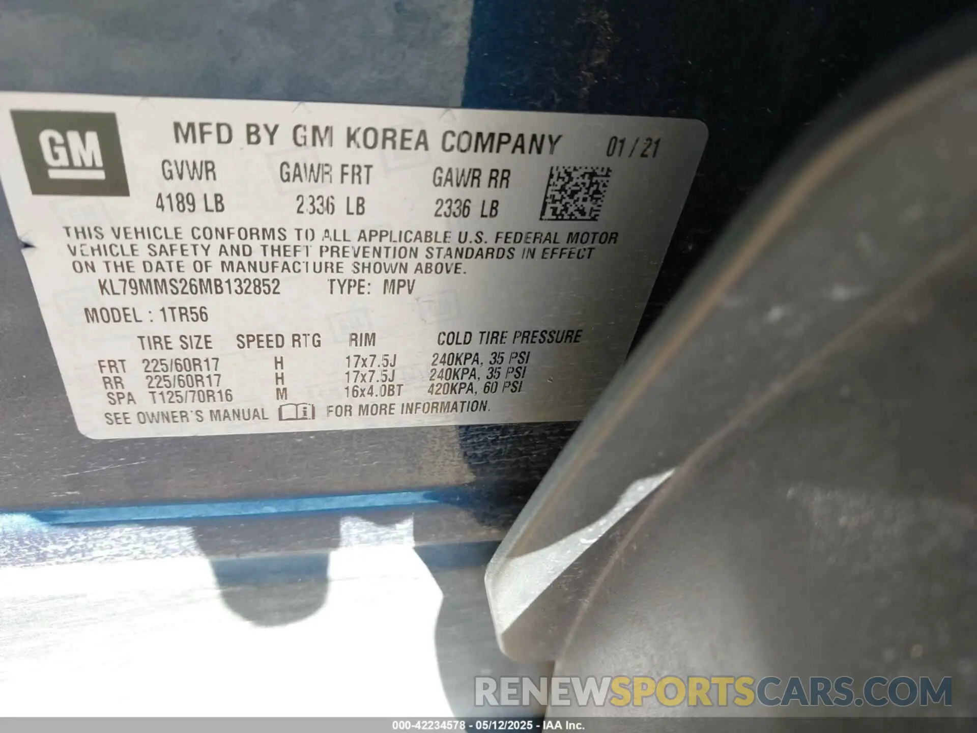 9 Photograph of a damaged car KL79MMS26MB132852 CHEVROLET TRAILBLAZER 2021