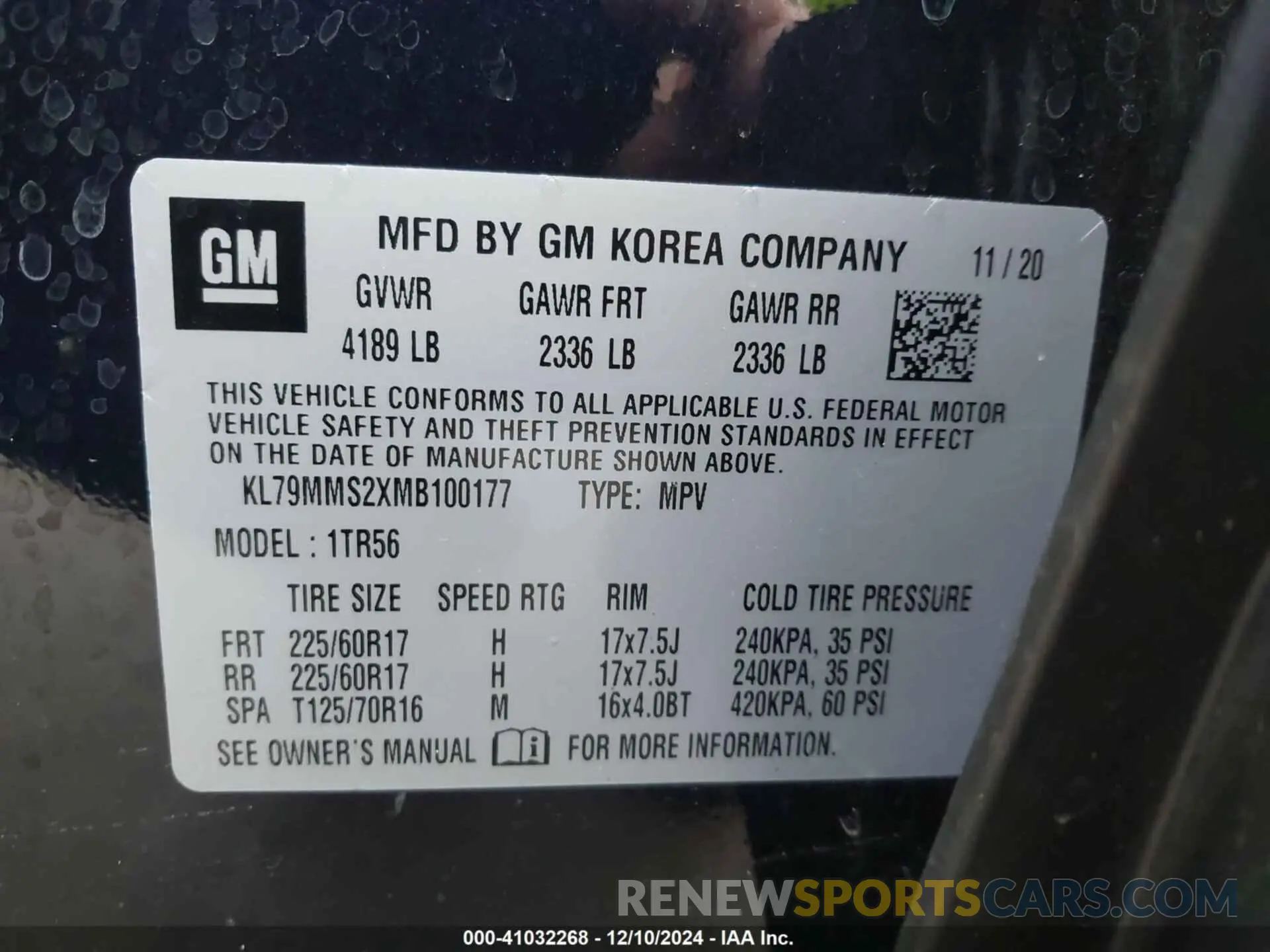 9 Photograph of a damaged car KL79MMS2XMB100177 CHEVROLET TRAILBLAZER 2021