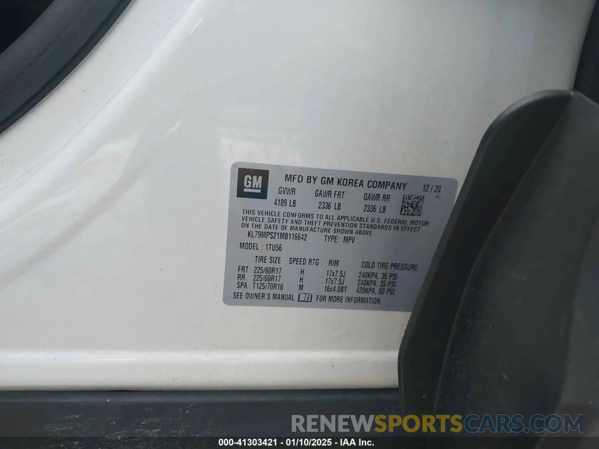 9 Photograph of a damaged car KL79MPS21MB116642 CHEVROLET TRAILBLAZER 2021