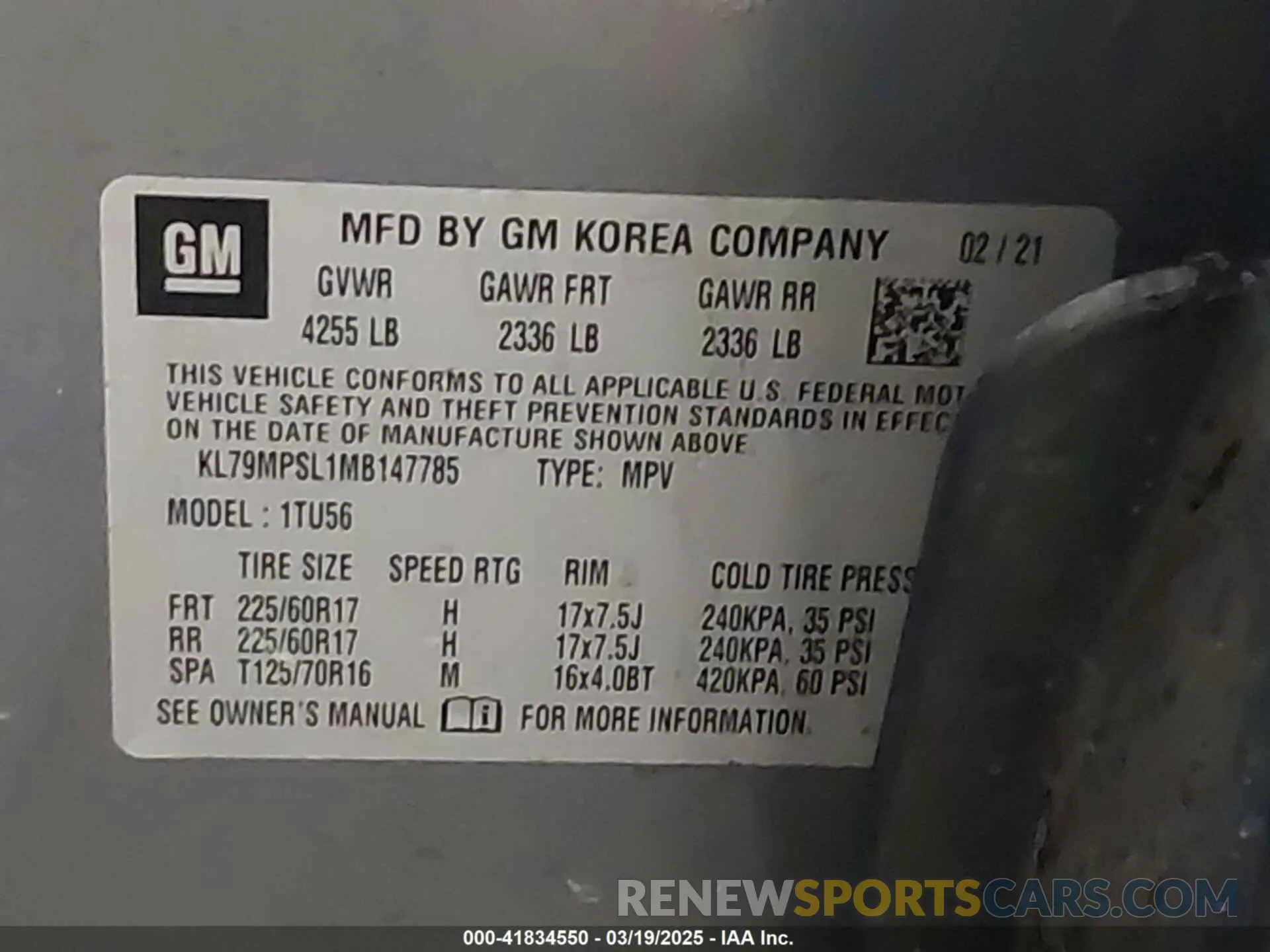 9 Photograph of a damaged car KL79MPSL1MB147785 CHEVROLET TRAILBLAZER 2021