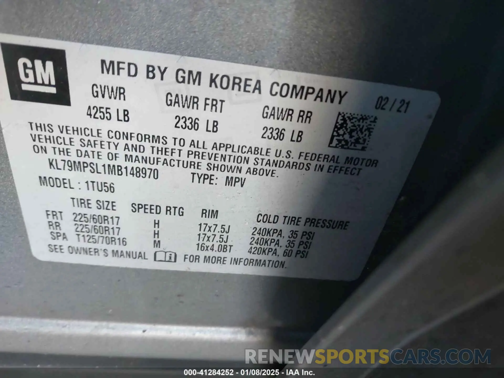 9 Photograph of a damaged car KL79MPSL1MB148970 CHEVROLET TRAILBLAZER 2021