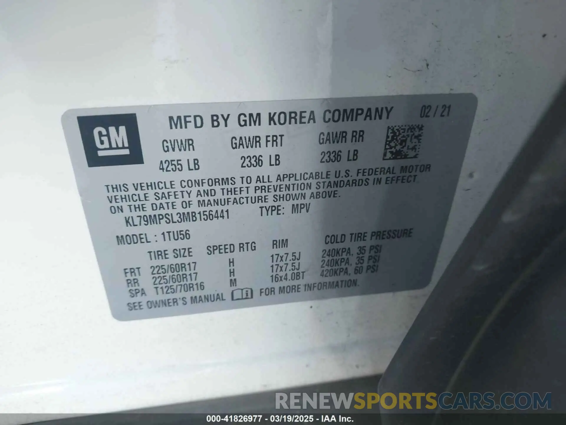 9 Photograph of a damaged car KL79MPSL3MB156441 CHEVROLET TRAILBLAZER 2021