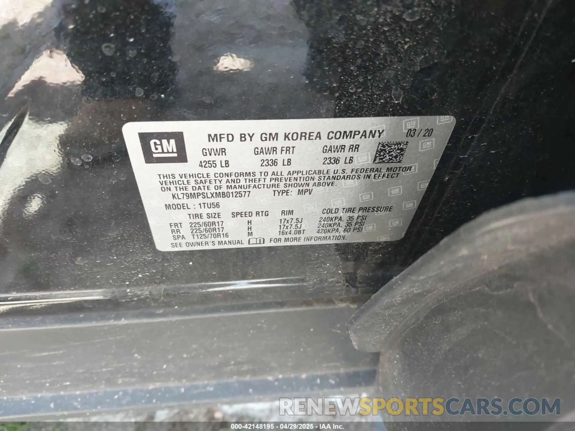 9 Фотография поврежденного автомобиля KL79MPSLXMB012577 CHEVROLET TRAILBLAZER 2021
