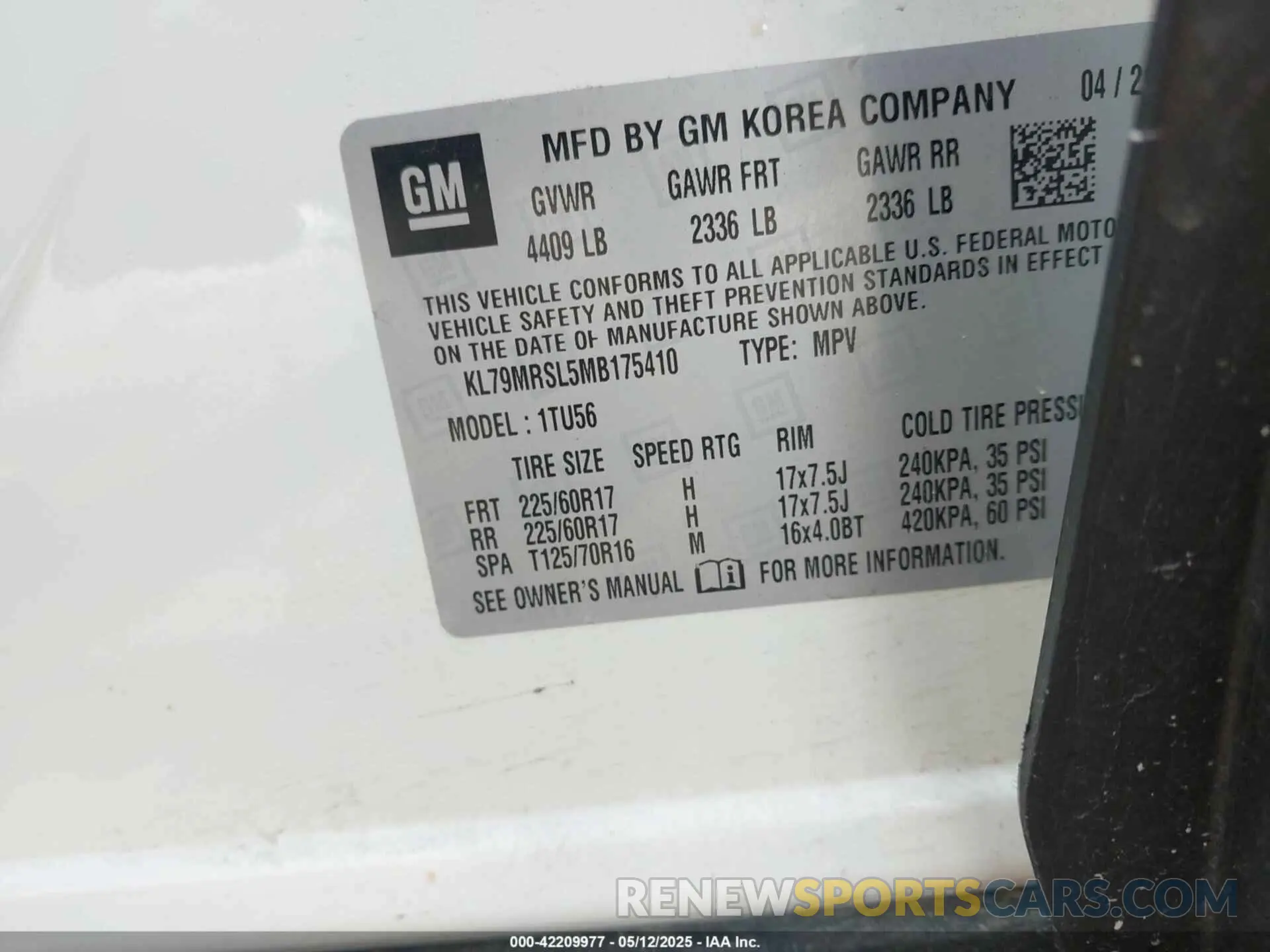 9 Photograph of a damaged car KL79MRSL5MB175410 CHEVROLET TRAILBLAZER 2021
