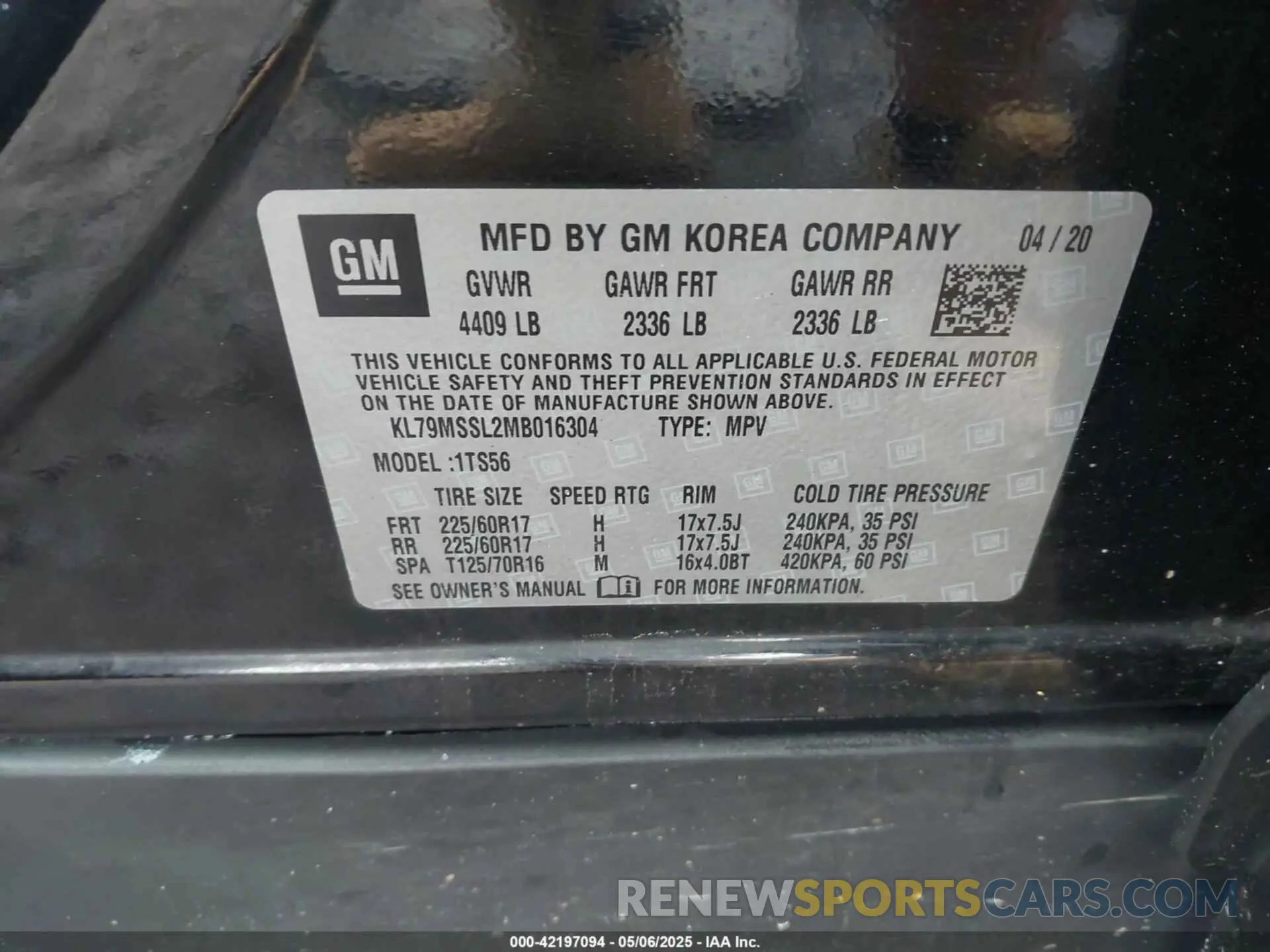 9 Photograph of a damaged car KL79MSSL2MB016304 CHEVROLET TRAILBLAZER 2021