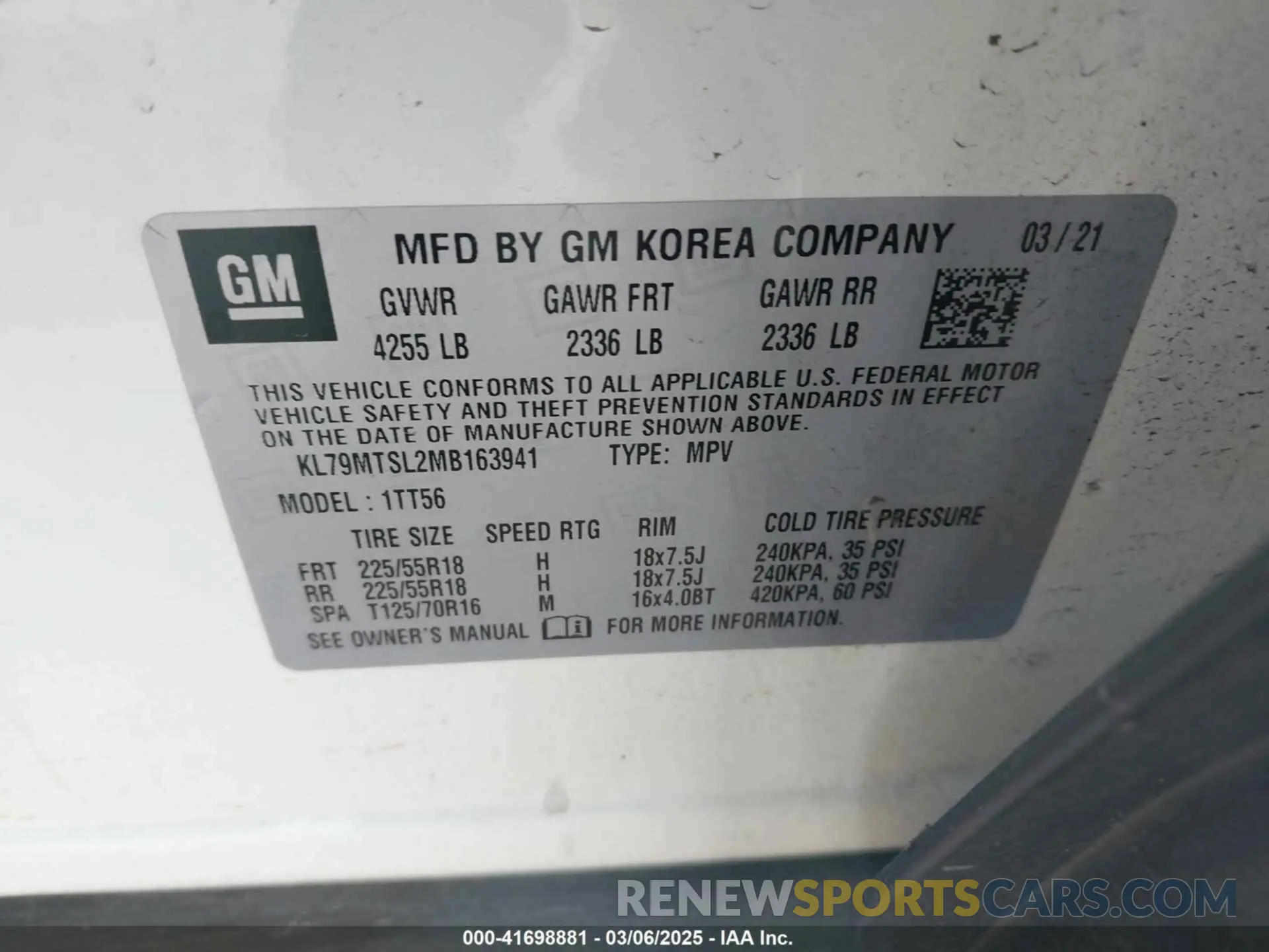9 Photograph of a damaged car KL79MTSL2MB163941 CHEVROLET TRAILBLAZER 2021