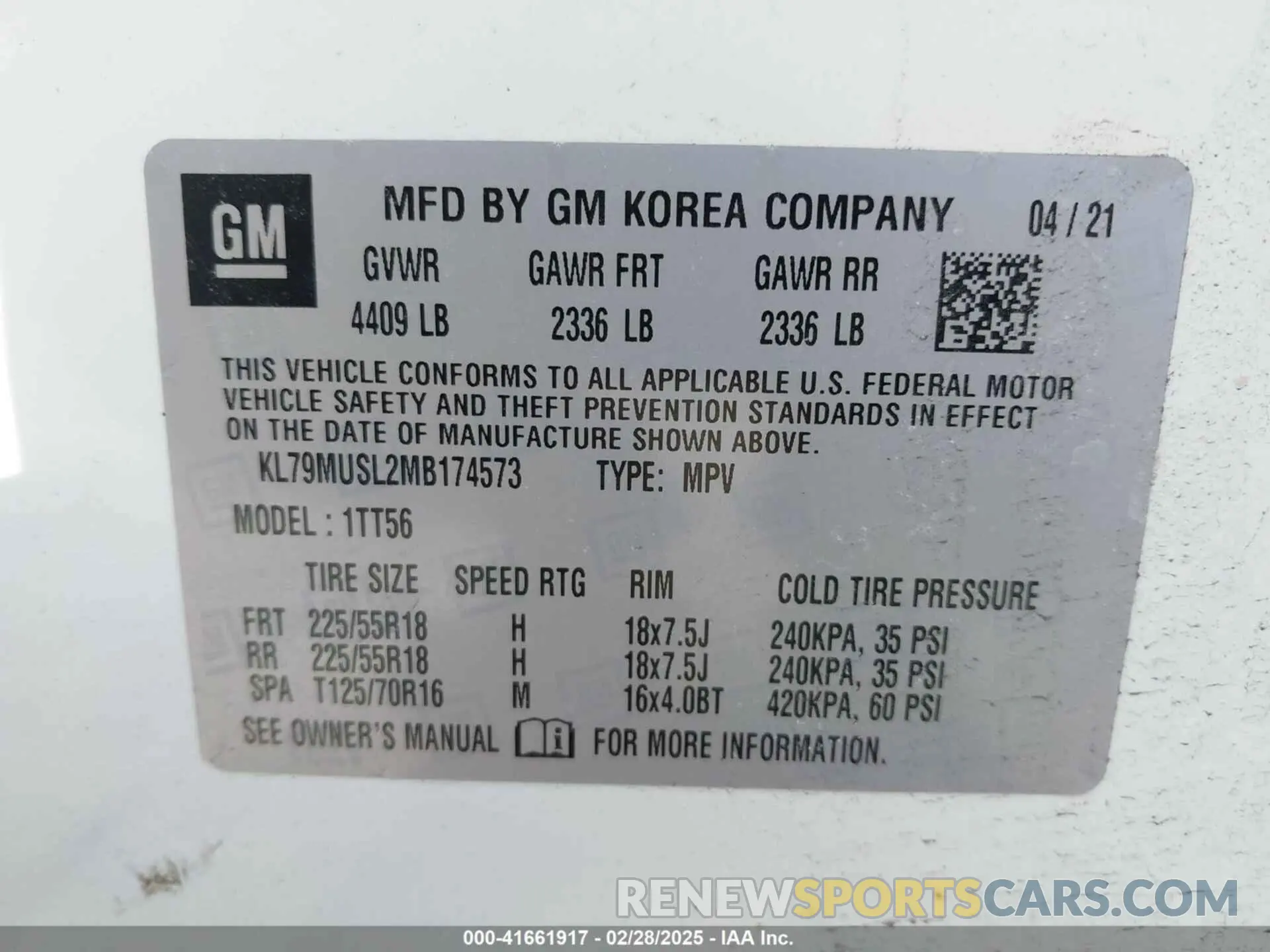 9 Photograph of a damaged car KL79MUSL2MB174573 CHEVROLET TRAILBLAZER 2021