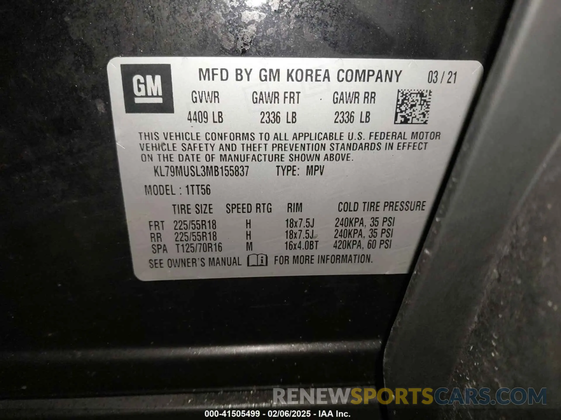 9 Photograph of a damaged car KL79MUSL3MB155837 CHEVROLET TRAILBLAZER 2021
