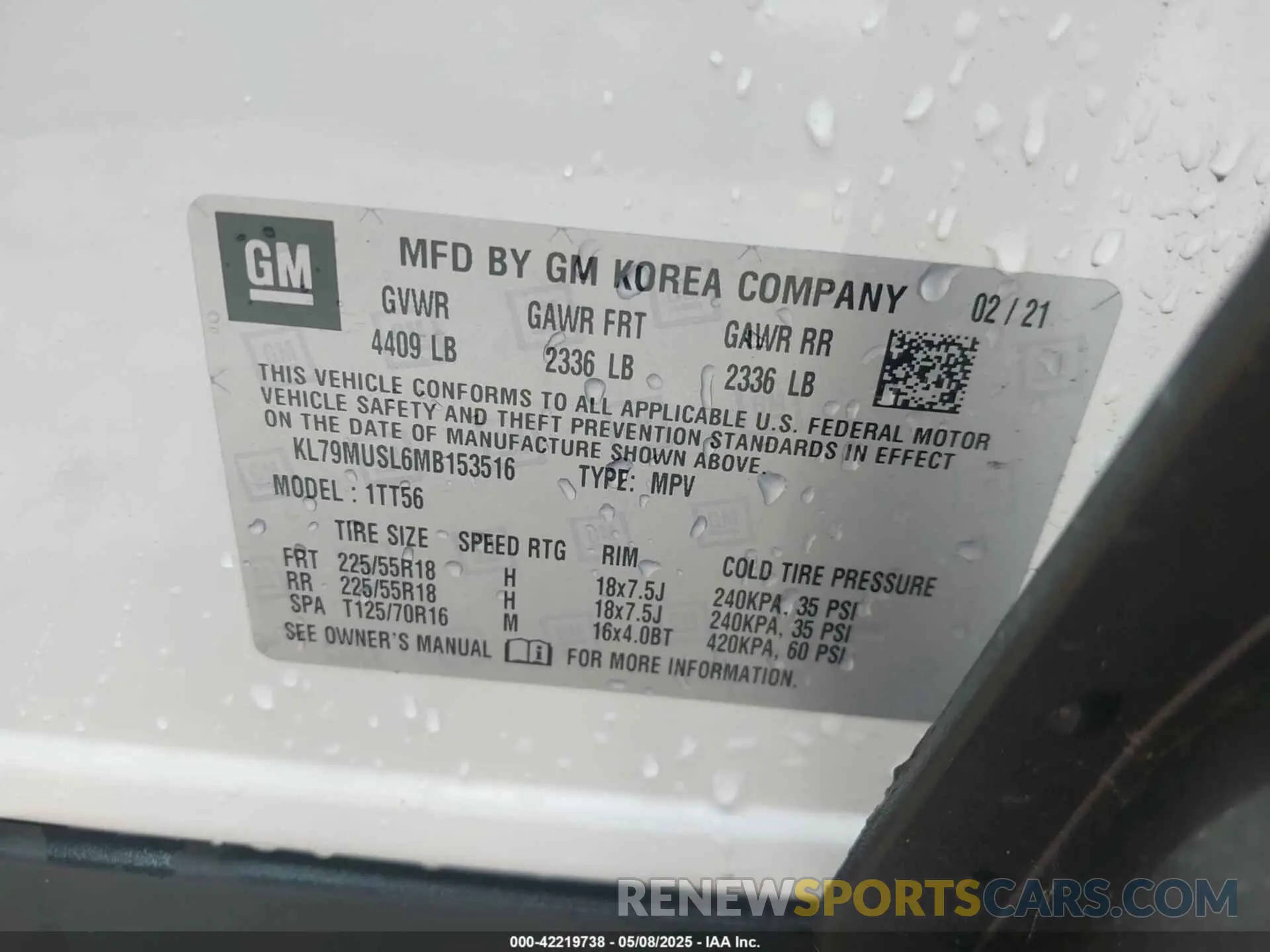 9 Photograph of a damaged car KL79MUSL6MB153516 CHEVROLET TRAILBLAZER 2021