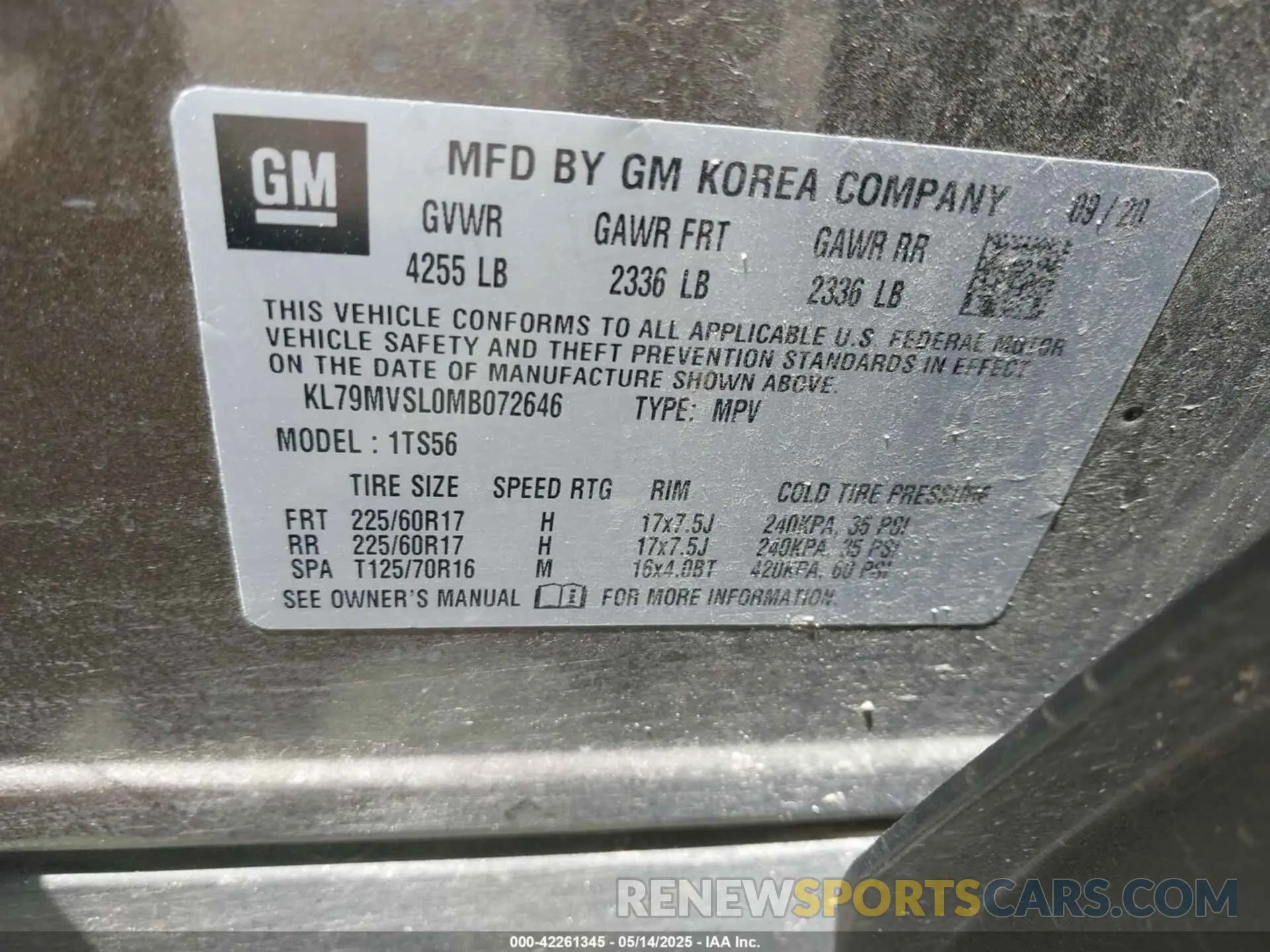 9 Photograph of a damaged car KL79MVSL0MB072646 CHEVROLET TRAILBLAZER 2021