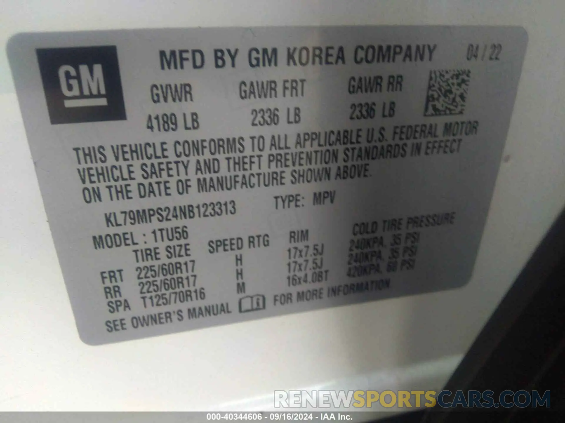 9 Photograph of a damaged car KL79MPS24NB123313 CHEVROLET TRAILBLAZER 2022