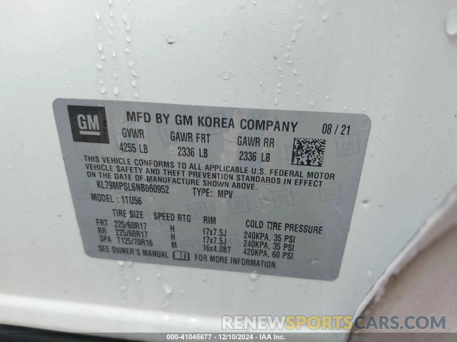 9 Photograph of a damaged car KL79MPSL6NB060952 CHEVROLET TRAILBLAZER 2022