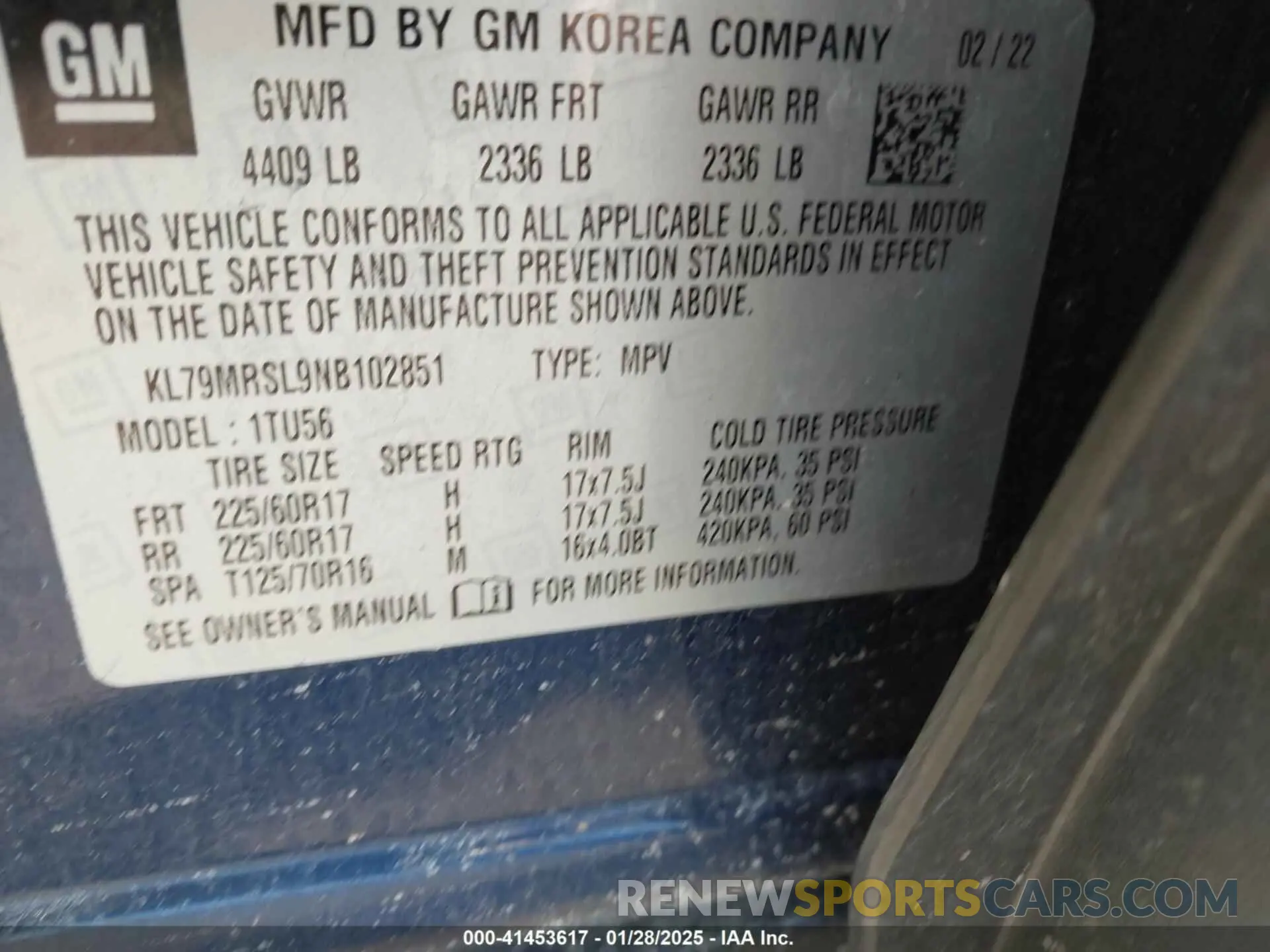 9 Фотография поврежденного автомобиля KL79MRSL9NB102851 CHEVROLET TRAILBLAZER 2022