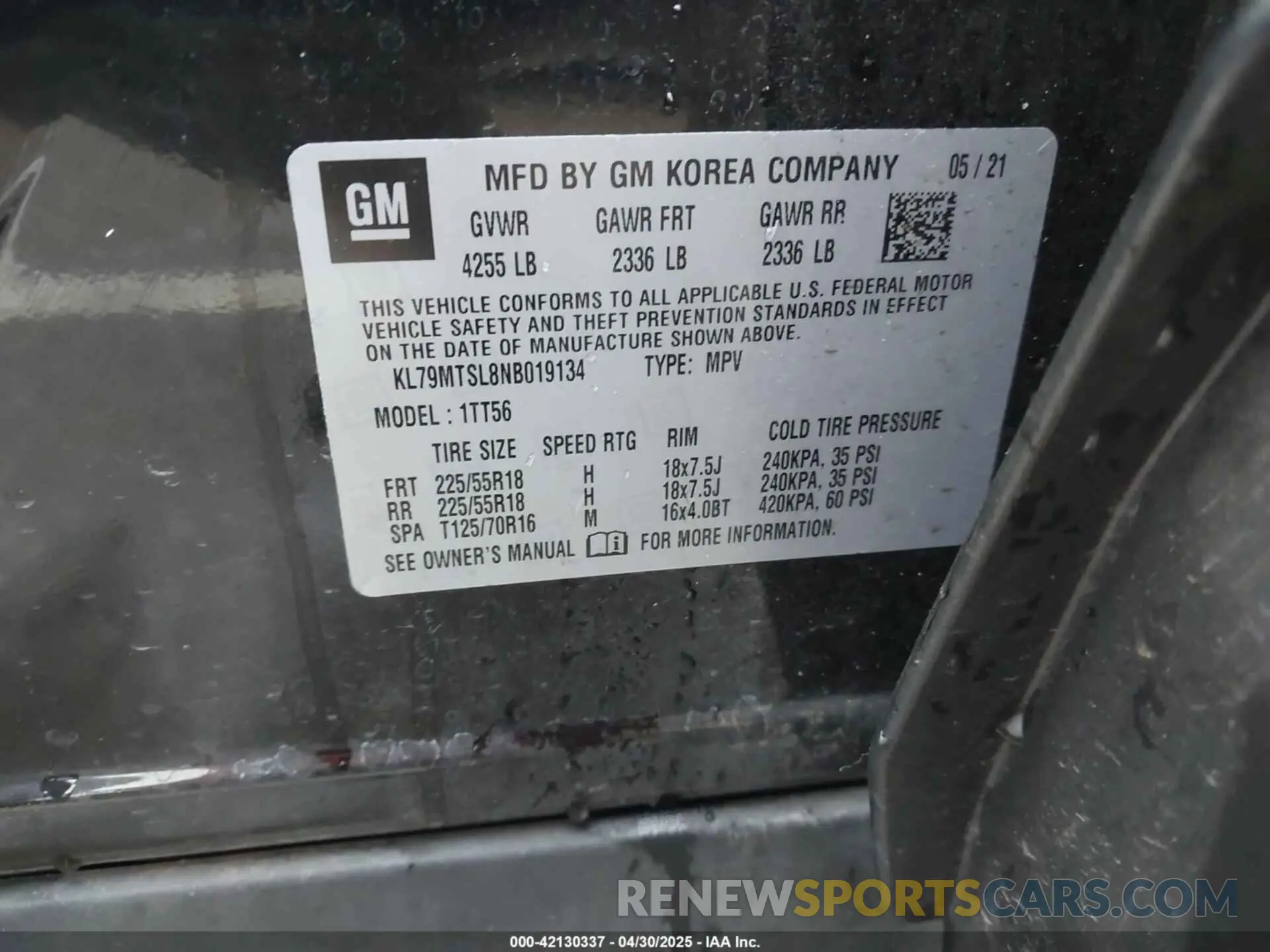9 Фотография поврежденного автомобиля KL79MTSL8NB019134 CHEVROLET TRAILBLAZER 2022