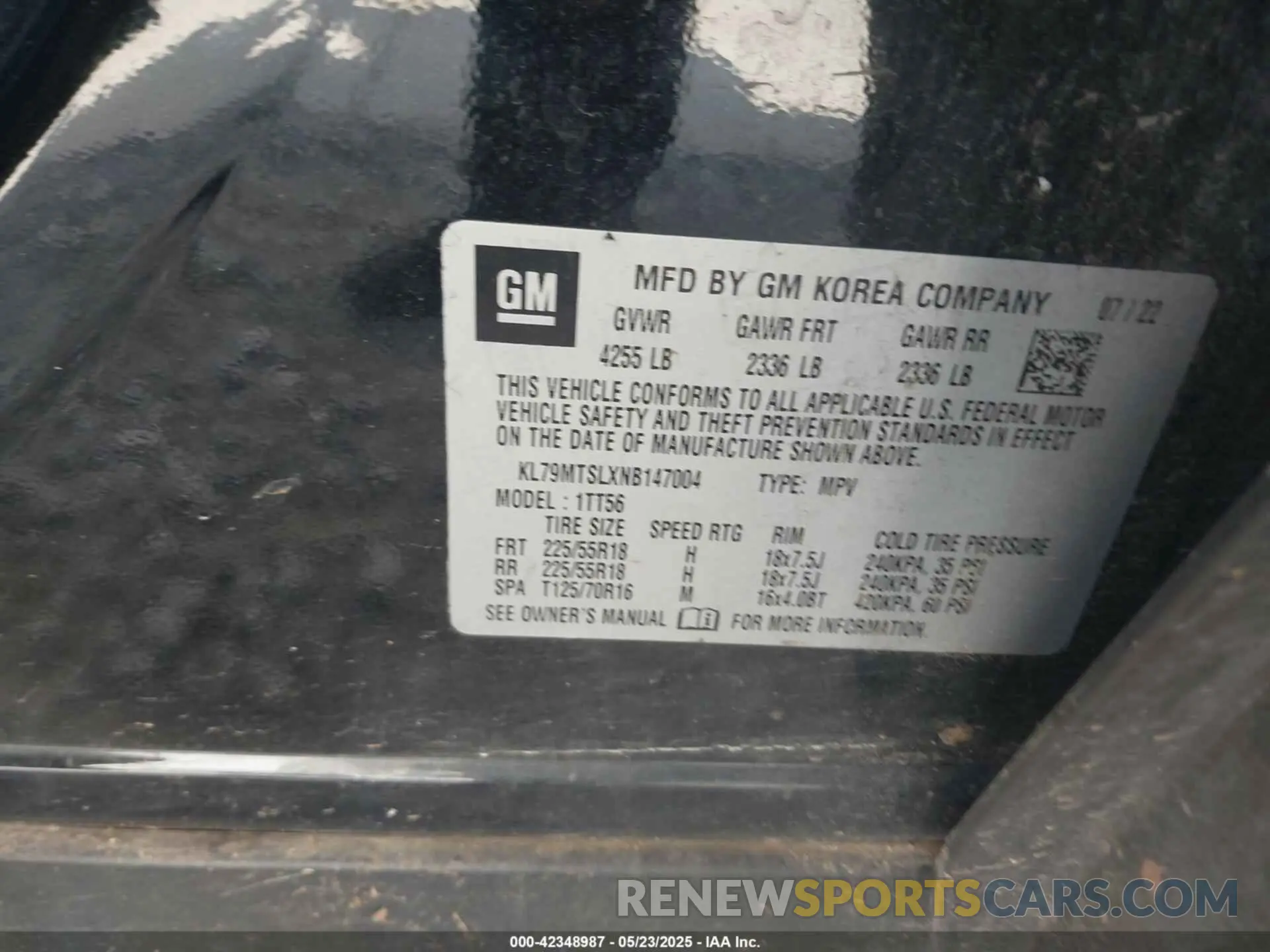 9 Photograph of a damaged car KL79MTSLXNB147004 CHEVROLET TRAILBLAZER 2022