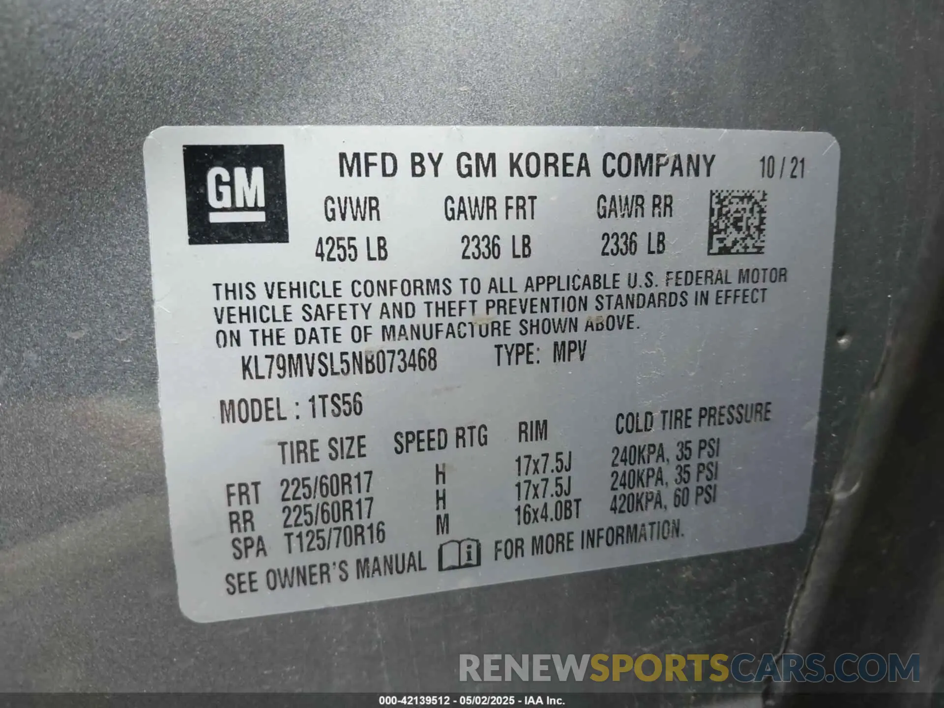 9 Photograph of a damaged car KL79MVSL5NB073468 CHEVROLET TRAILBLAZER 2022