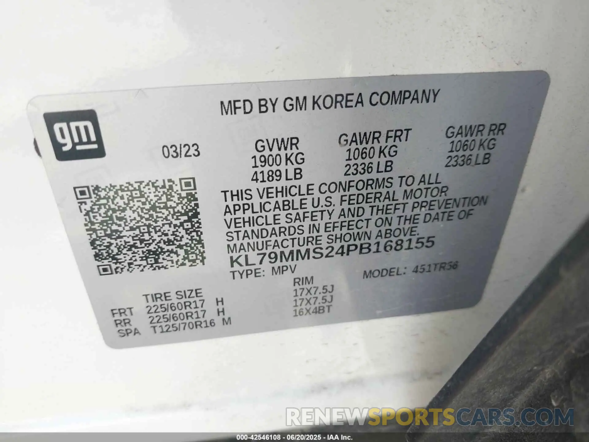 9 Photograph of a damaged car KL79MMS24PB168155 CHEVROLET TRAILBLAZER 2023