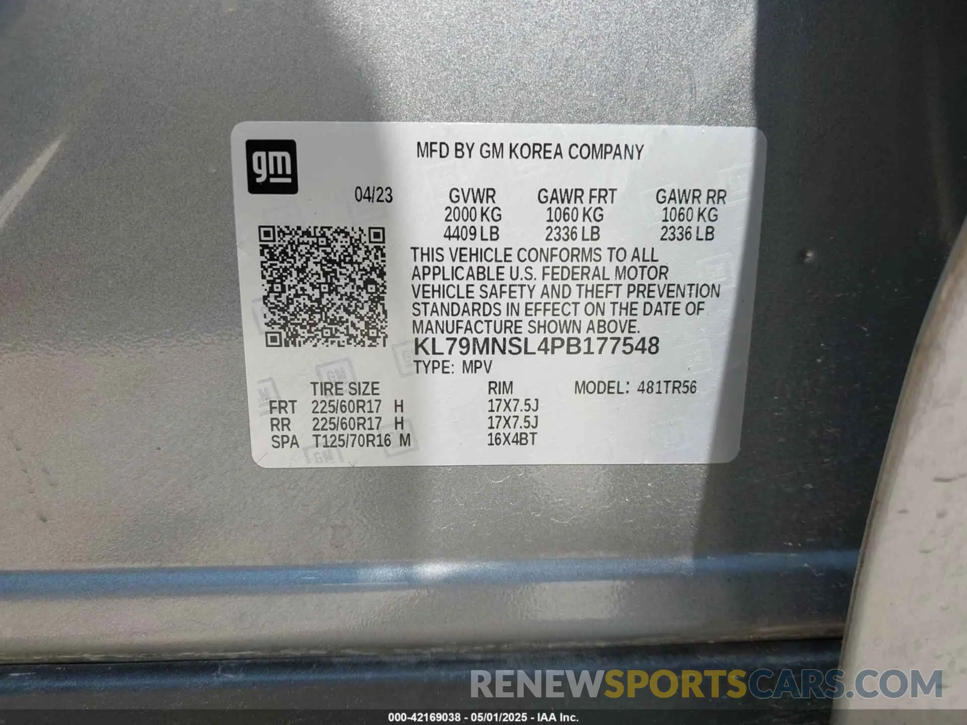 9 Photograph of a damaged car KL79MNSL4PB177548 CHEVROLET TRAILBLAZER 2023