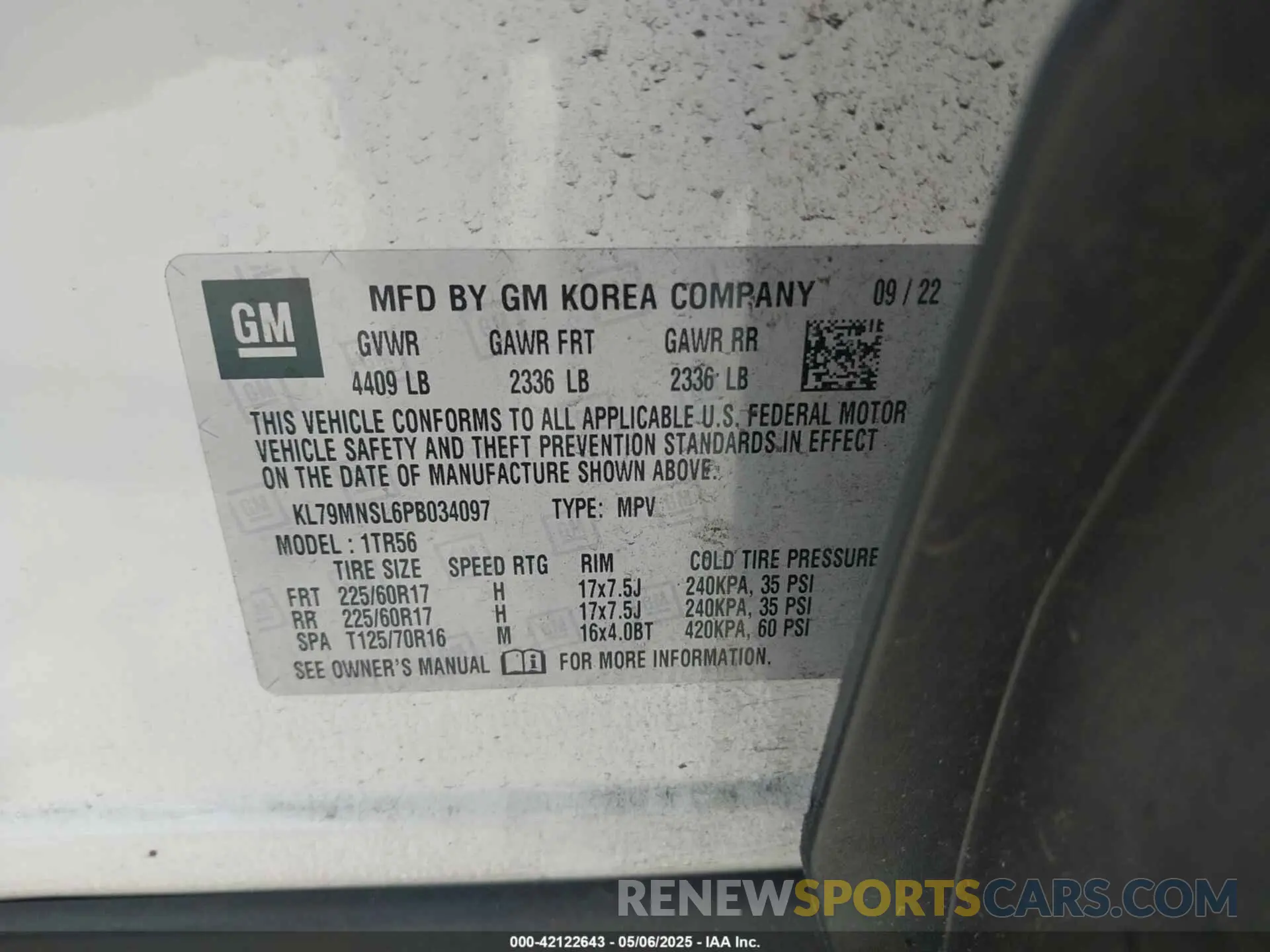 9 Photograph of a damaged car KL79MNSL6PB034097 CHEVROLET TRAILBLAZER 2023