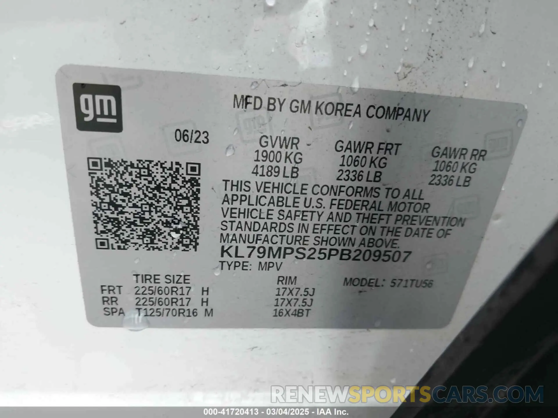 9 Photograph of a damaged car KL79MPS25PB209507 CHEVROLET TRAILBLAZER 2023