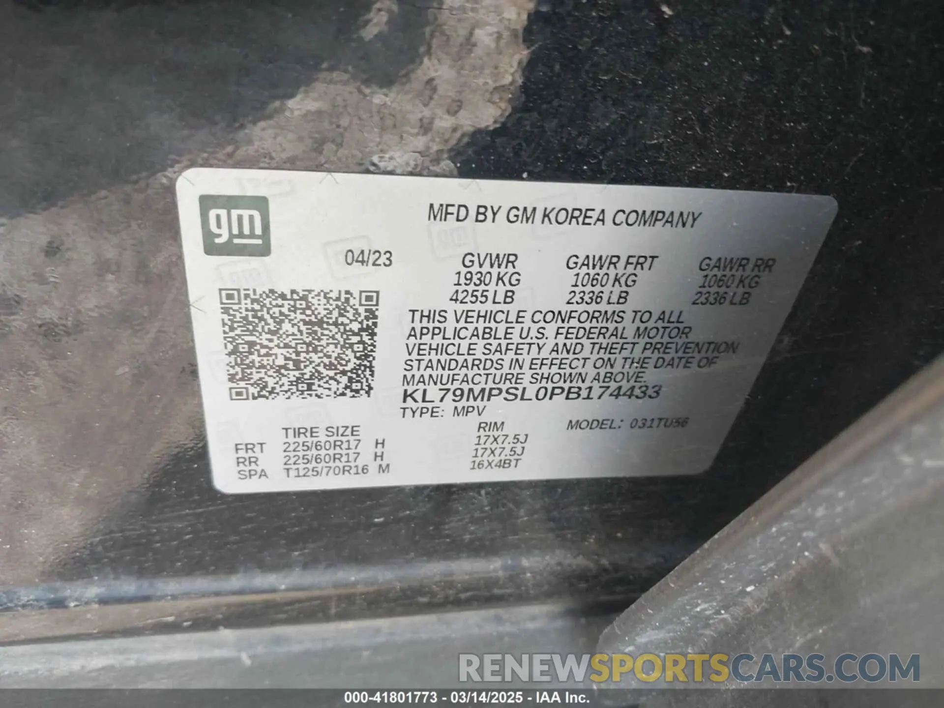 9 Photograph of a damaged car KL79MPSL0PB174433 CHEVROLET TRAILBLAZER 2023