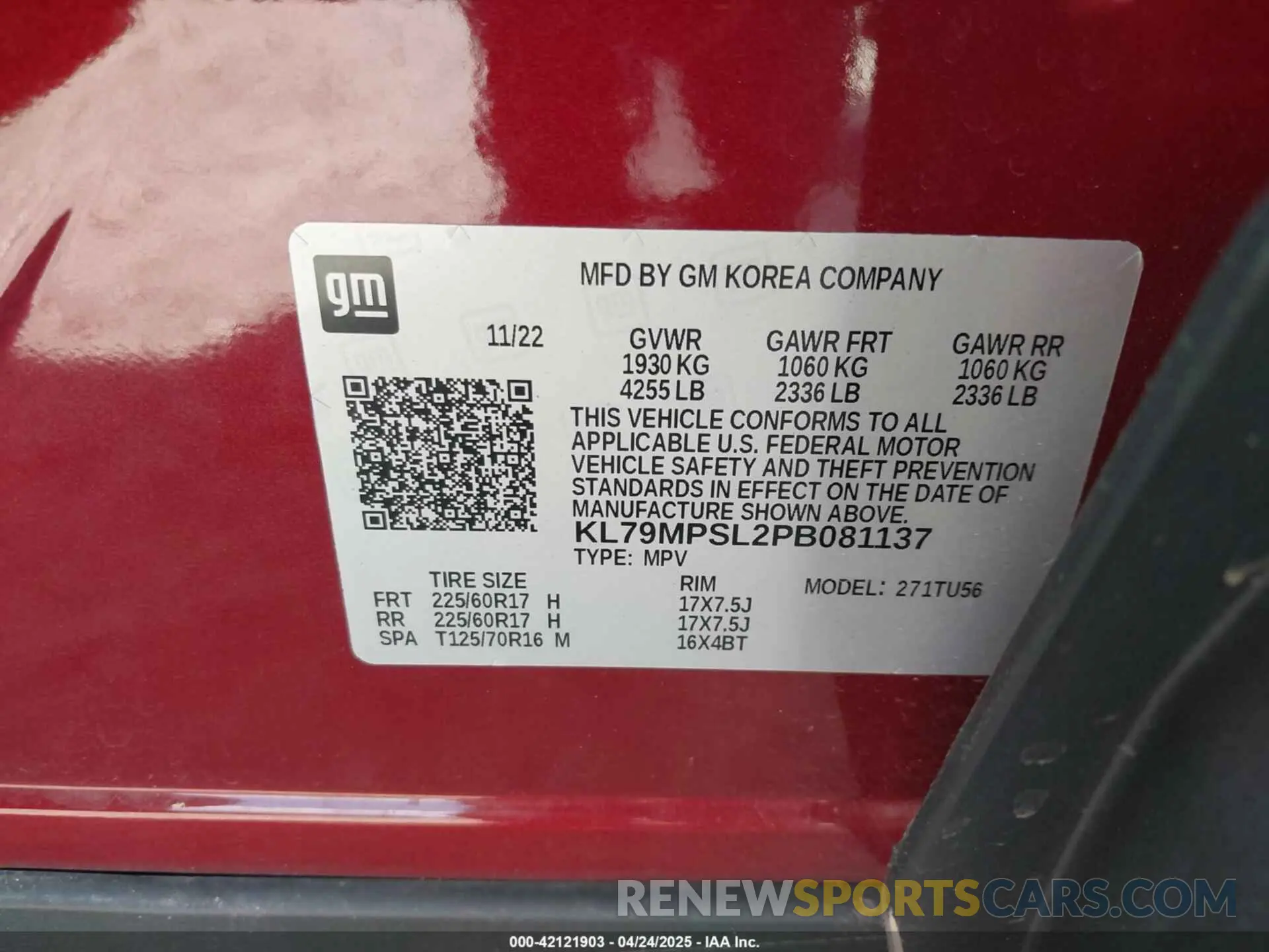 9 Photograph of a damaged car KL79MPSL2PB081137 CHEVROLET TRAILBLAZER 2023