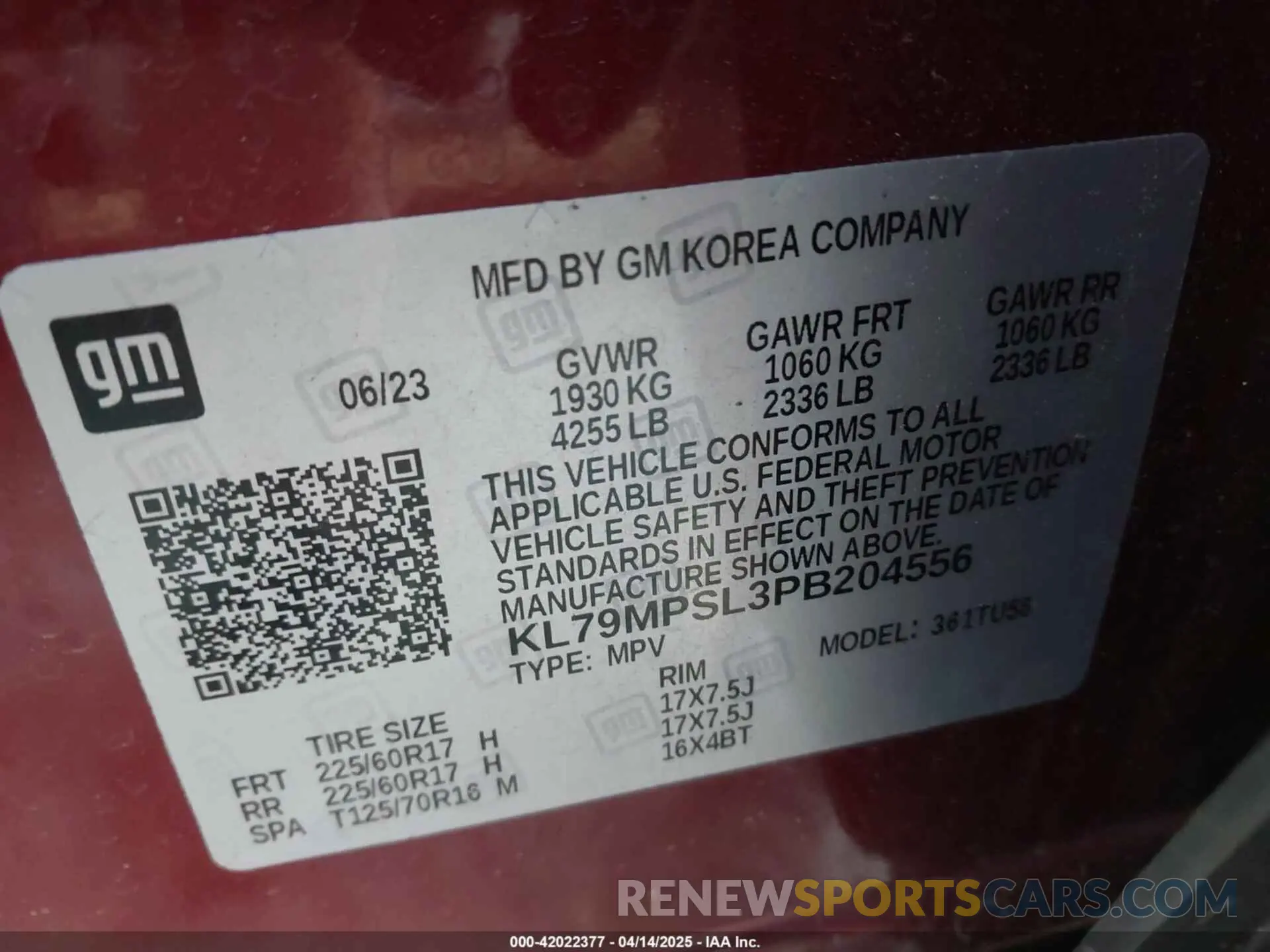 9 Photograph of a damaged car KL79MPSL3PB204556 CHEVROLET TRAILBLAZER 2023