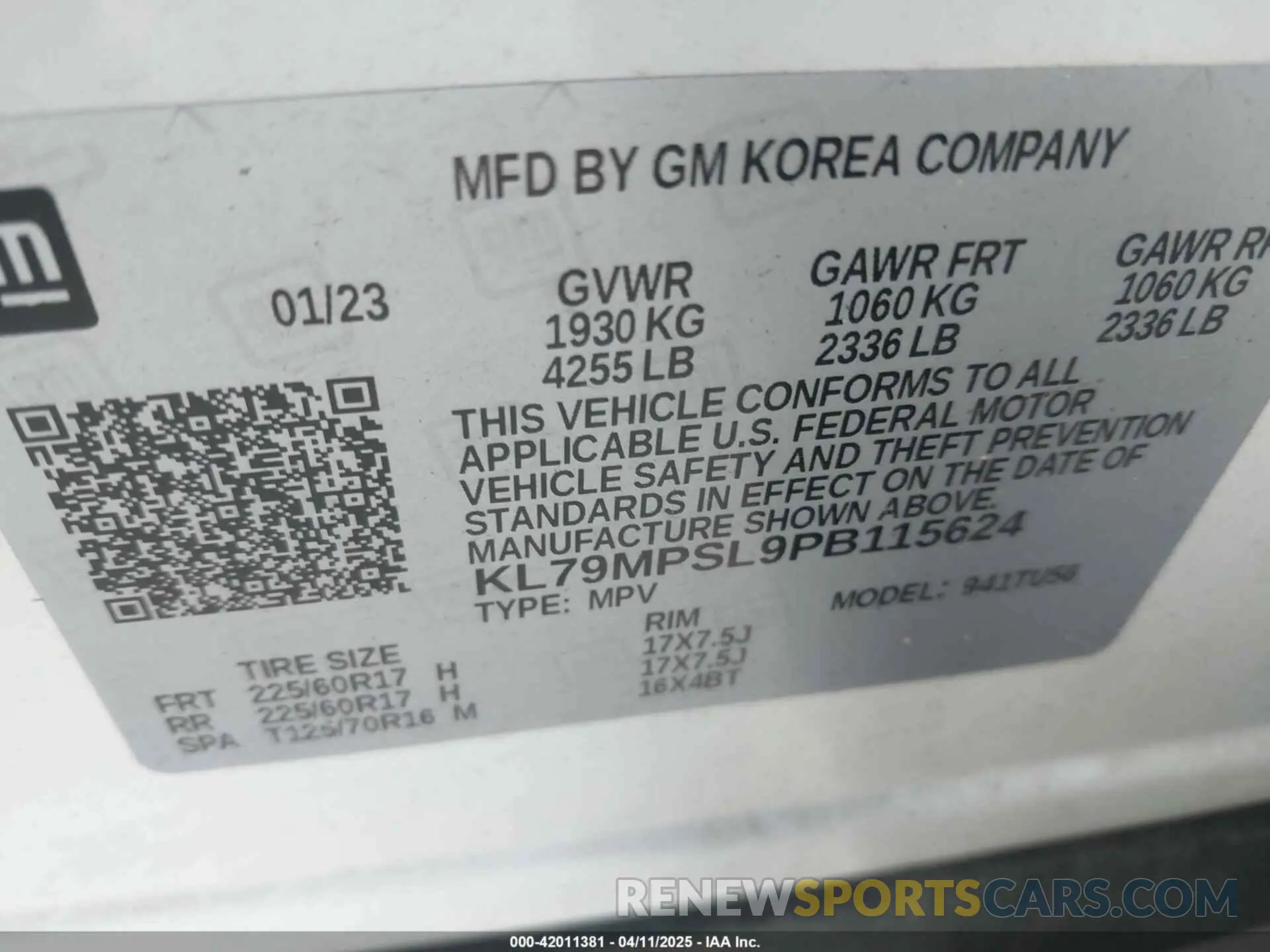 9 Photograph of a damaged car KL79MPSL9PB115624 CHEVROLET TRAILBLAZER 2023