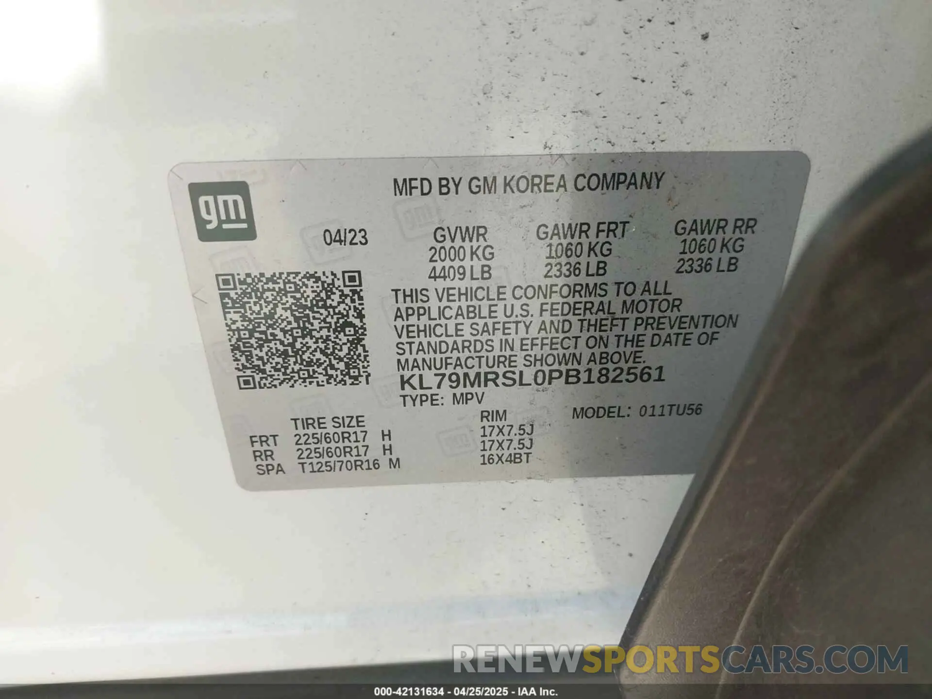 9 Фотография поврежденного автомобиля KL79MRSL0PB182561 CHEVROLET TRAILBLAZER 2023