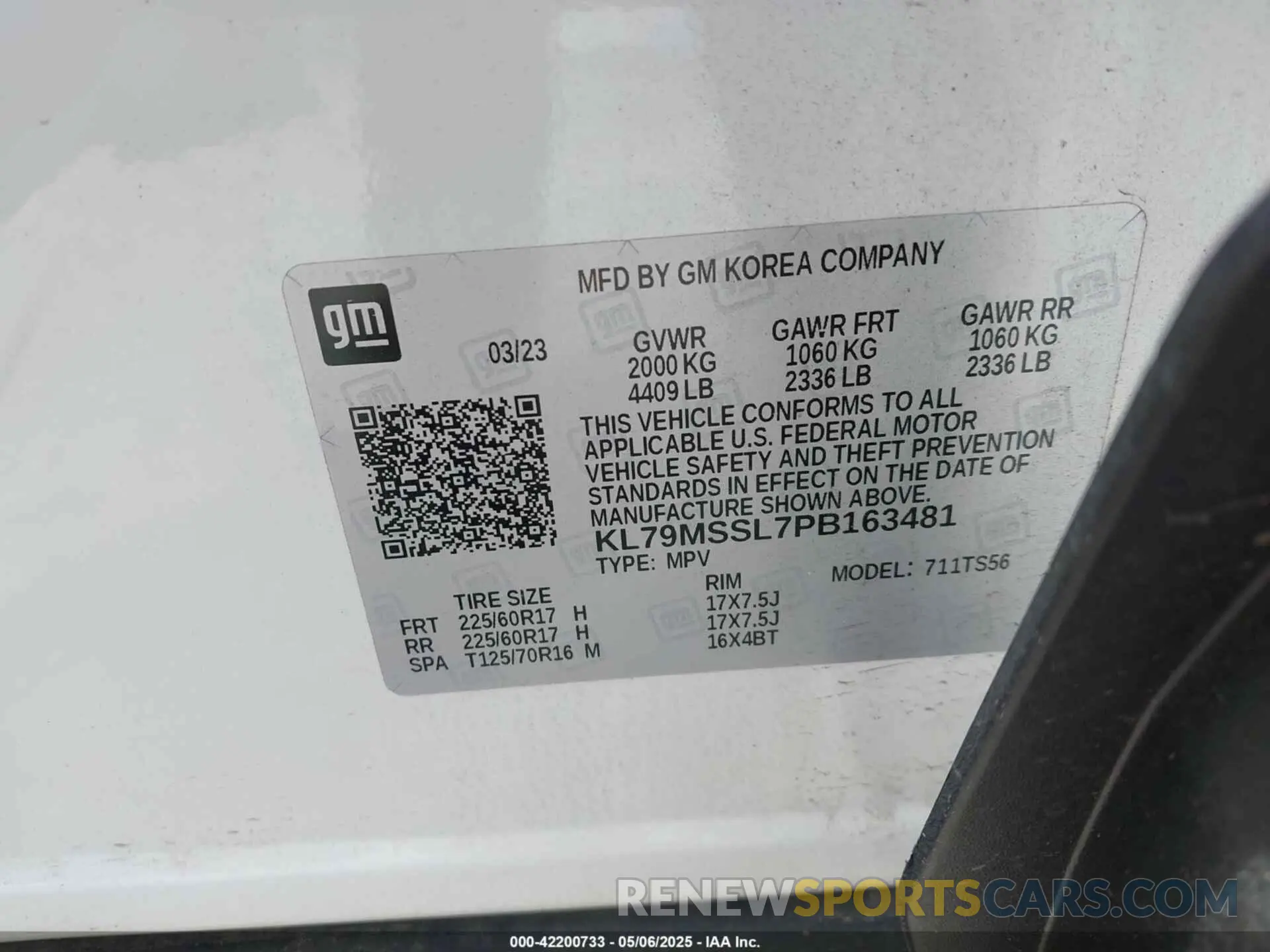 9 Photograph of a damaged car KL79MSSL7PB163481 CHEVROLET TRAILBLAZER 2023