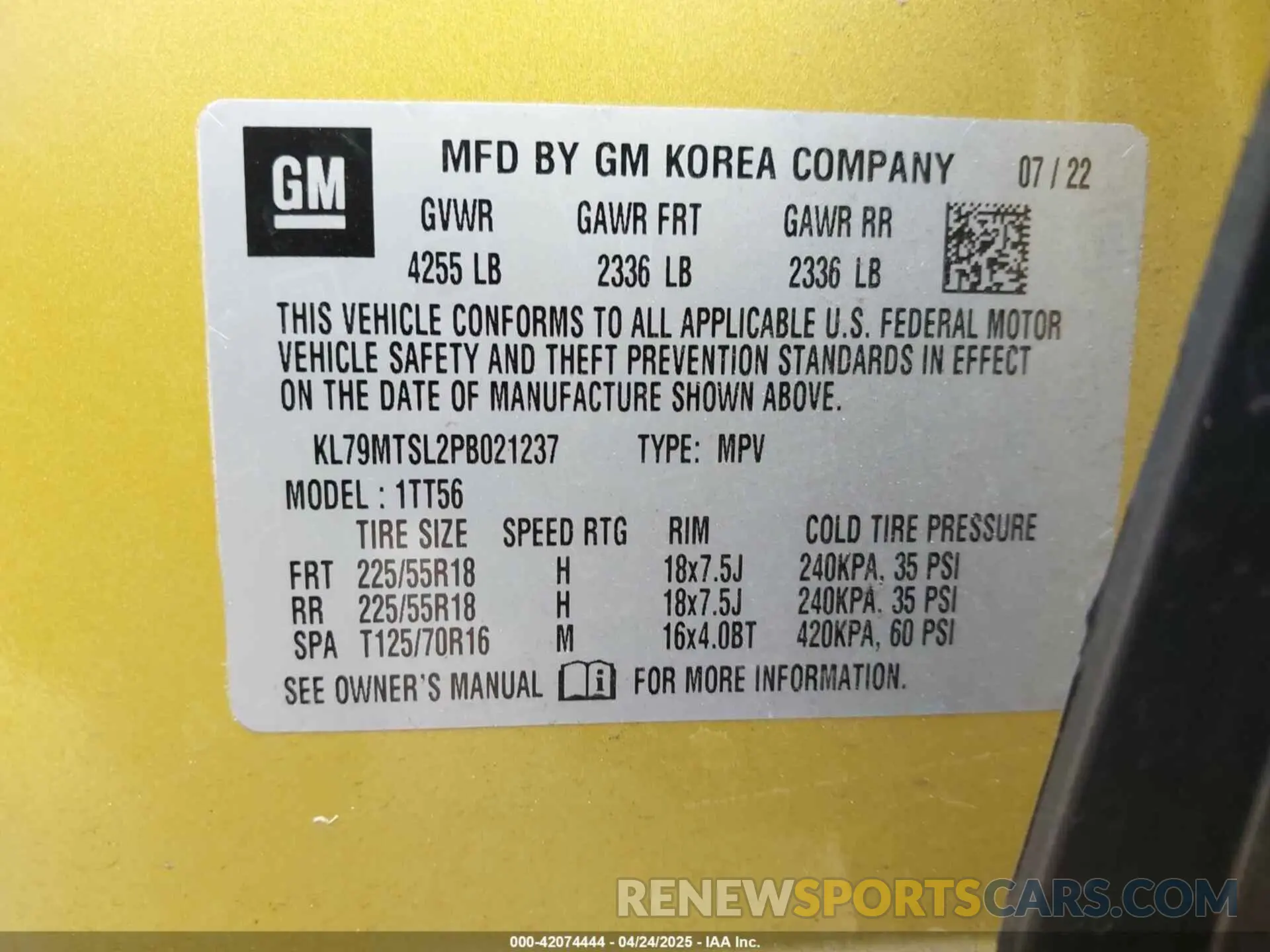 9 Фотография поврежденного автомобиля KL79MTSL2PB021237 CHEVROLET TRAILBLAZER 2023