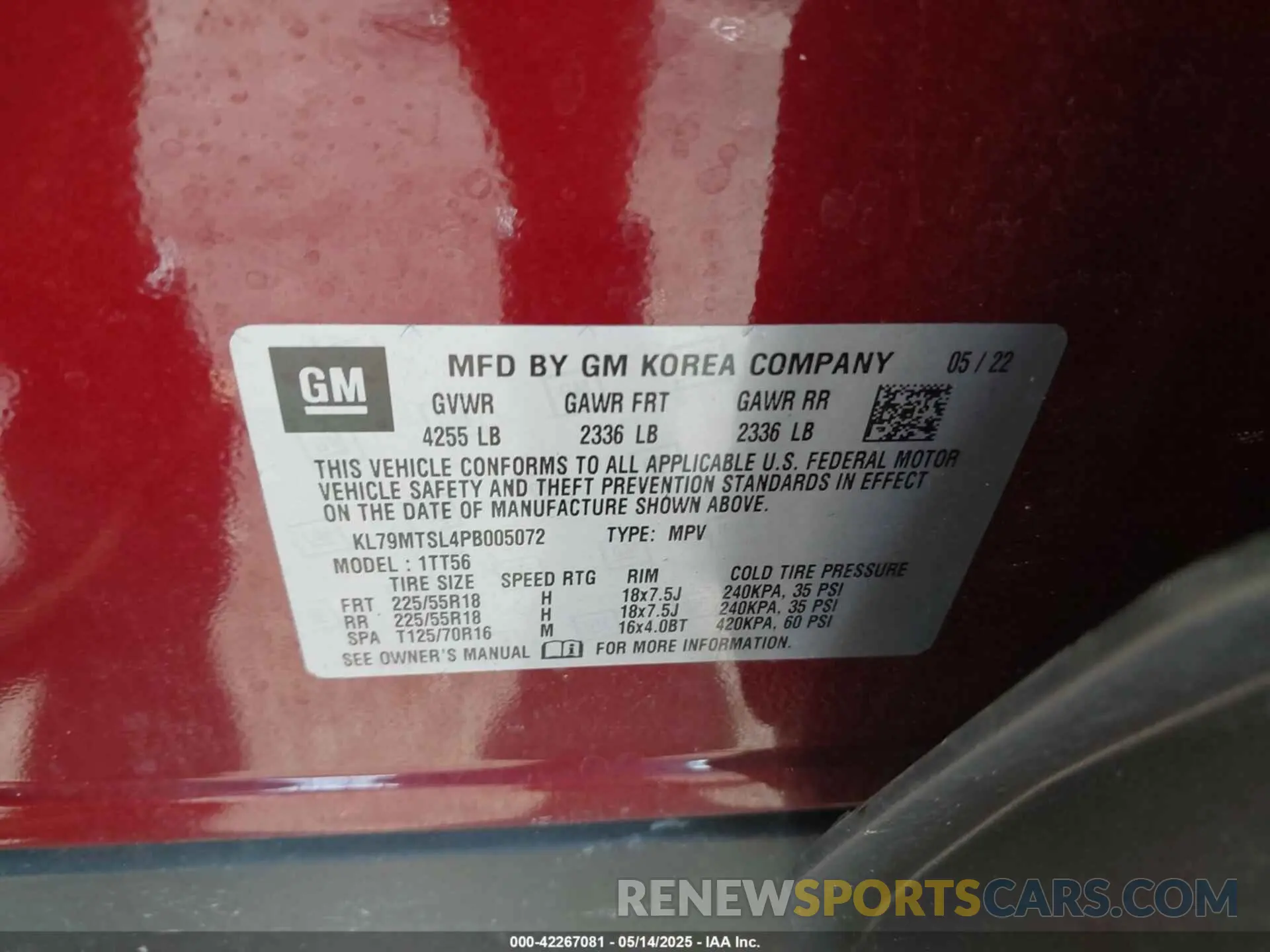 9 Фотография поврежденного автомобиля KL79MTSL4PB005072 CHEVROLET TRAILBLAZER 2023