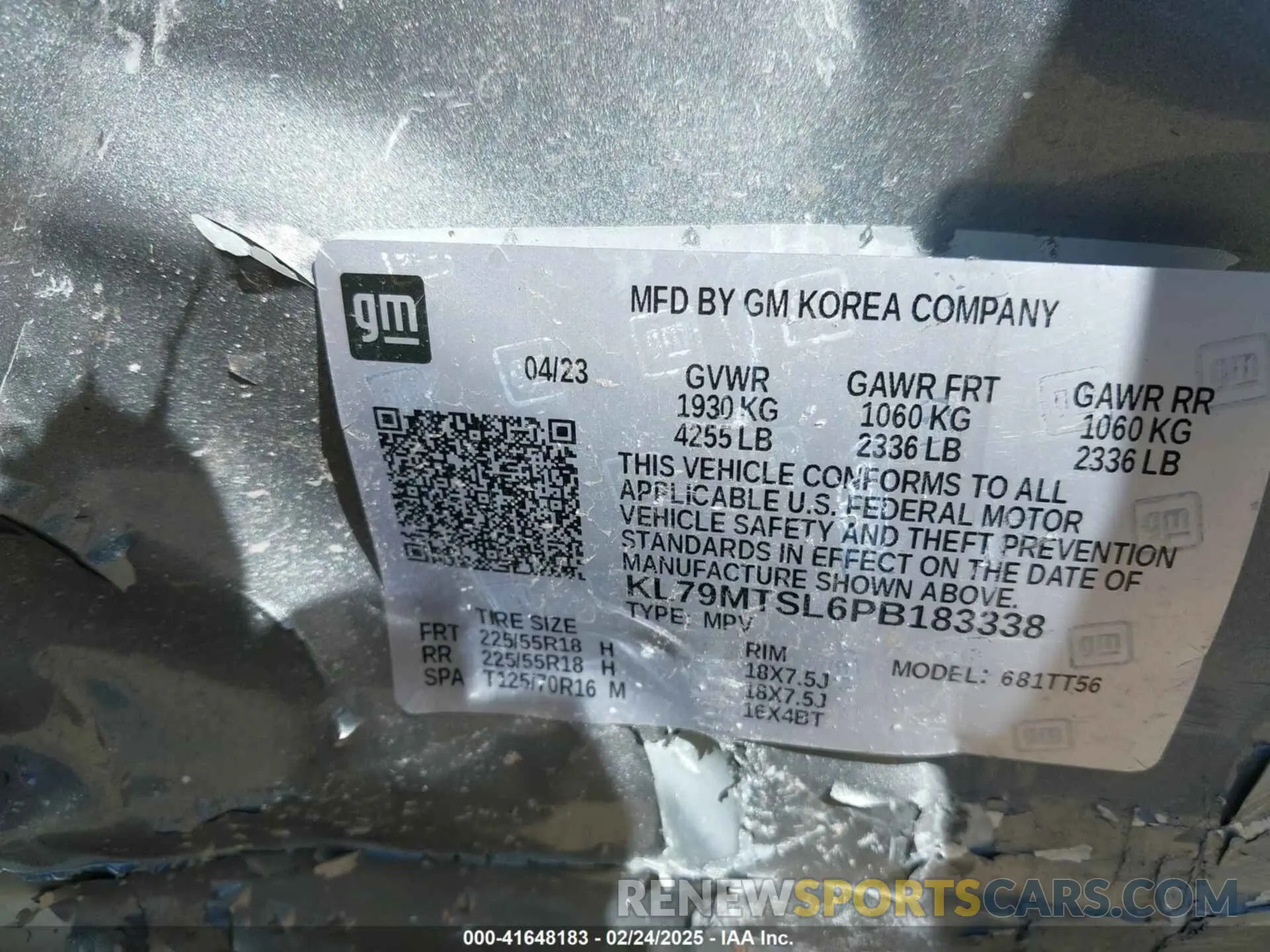 9 Фотография поврежденного автомобиля KL79MTSL6PB183338 CHEVROLET TRAILBLAZER 2023