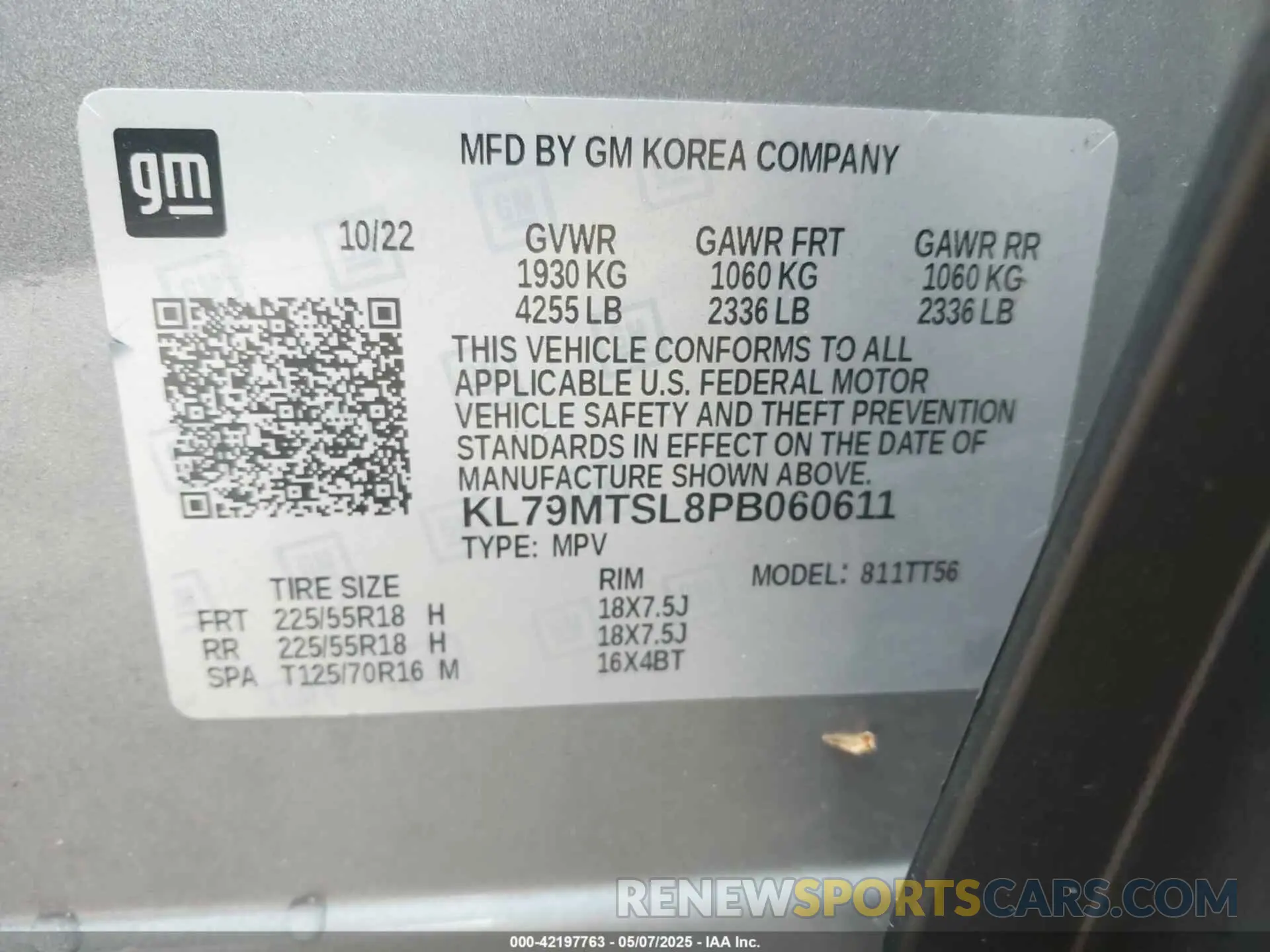9 Фотография поврежденного автомобиля KL79MTSL8PB060611 CHEVROLET TRAILBLAZER 2023