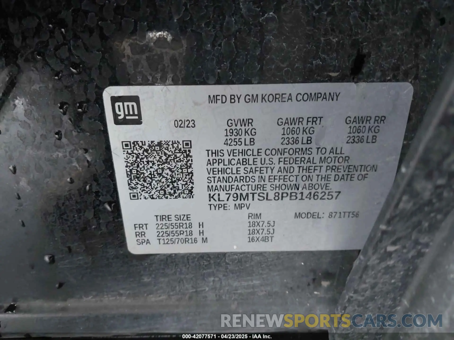 9 Photograph of a damaged car KL79MTSL8PB146257 CHEVROLET TRAILBLAZER 2023