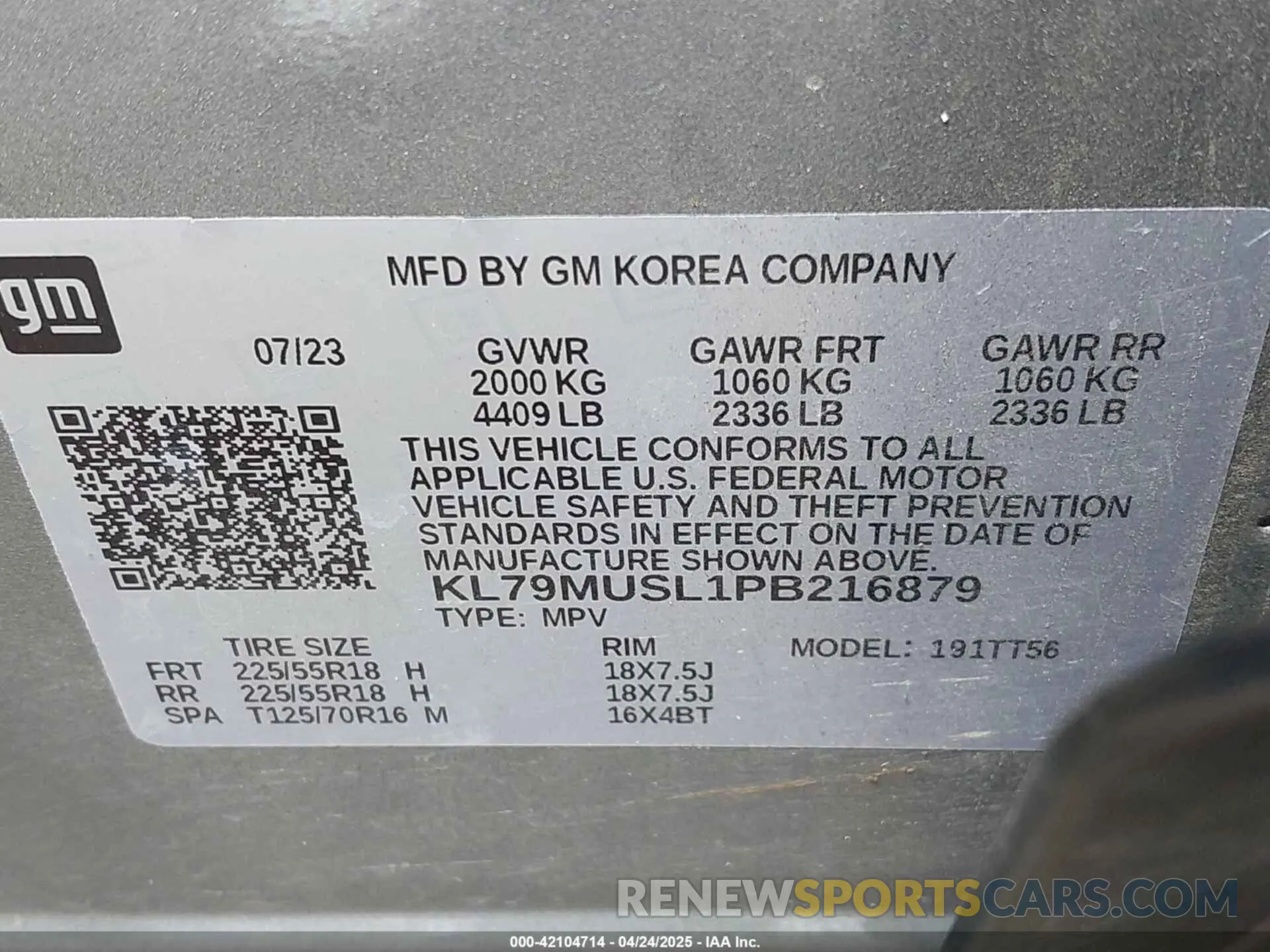 9 Фотография поврежденного автомобиля KL79MUSL1PB216879 CHEVROLET TRAILBLAZER 2023
